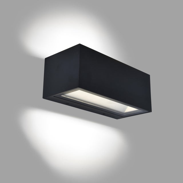 Applique LED design da esterno Brandsen doppia luce nero IP54, luce bianco naturale 2100 lumen, INSPIRE