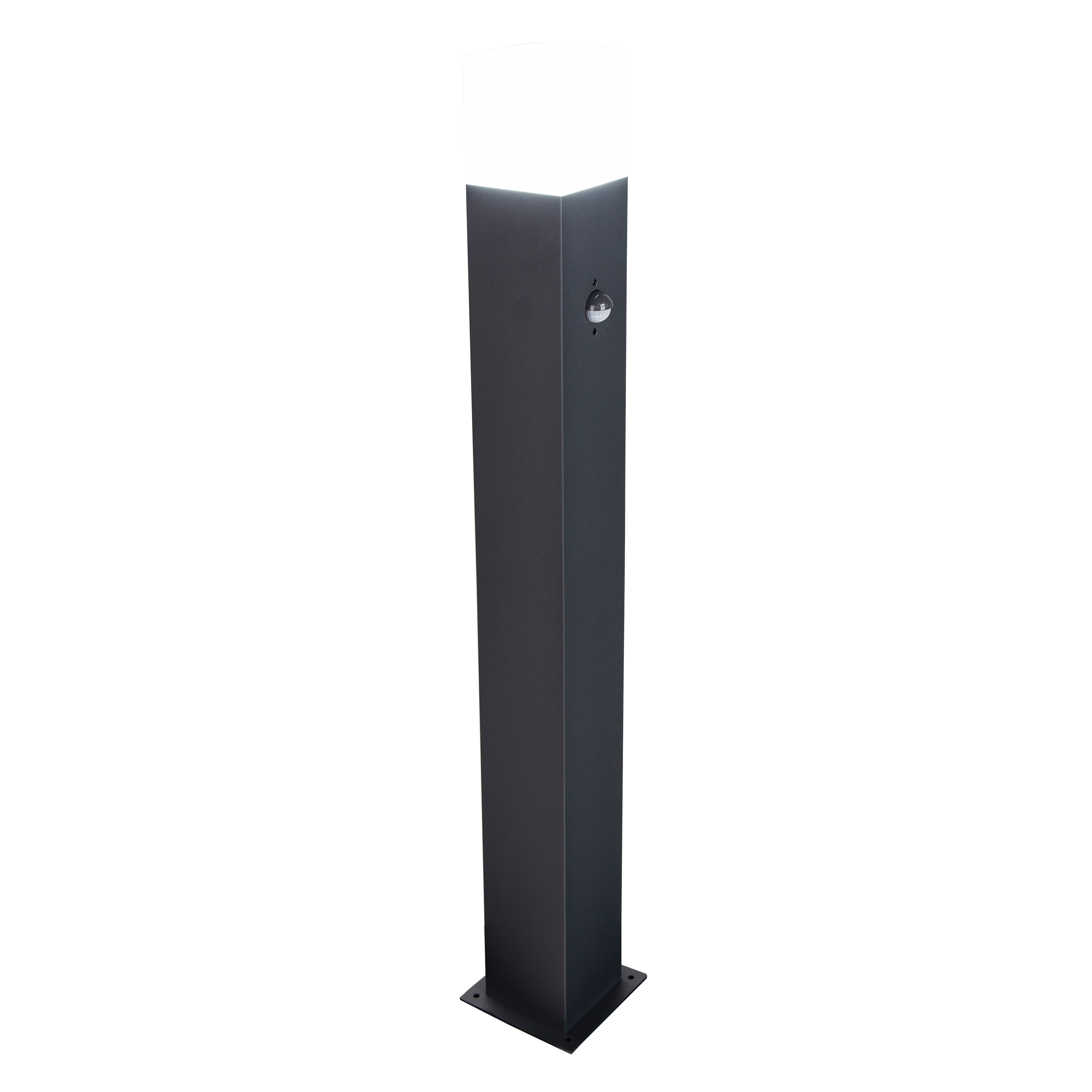 Baliza de jardín exterior E27 Inspire 75 cm aluminio gris y blanco resistencia IP54 con detector de movimiento  - 5