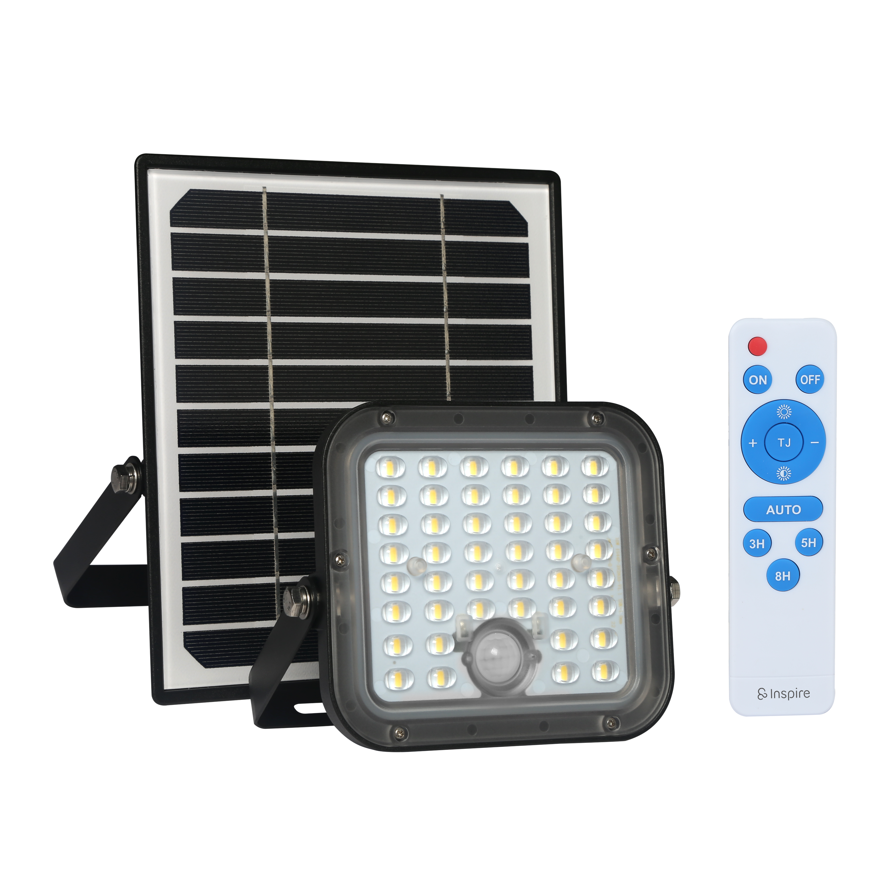 Naświetlacz solarny Twice 1600 lm 10 W zimna barwa IP65 czarny Inspire