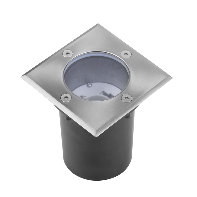 Portafaretto da incasso in alluminio GU10 grigio quadrato IP67 INSPIRE