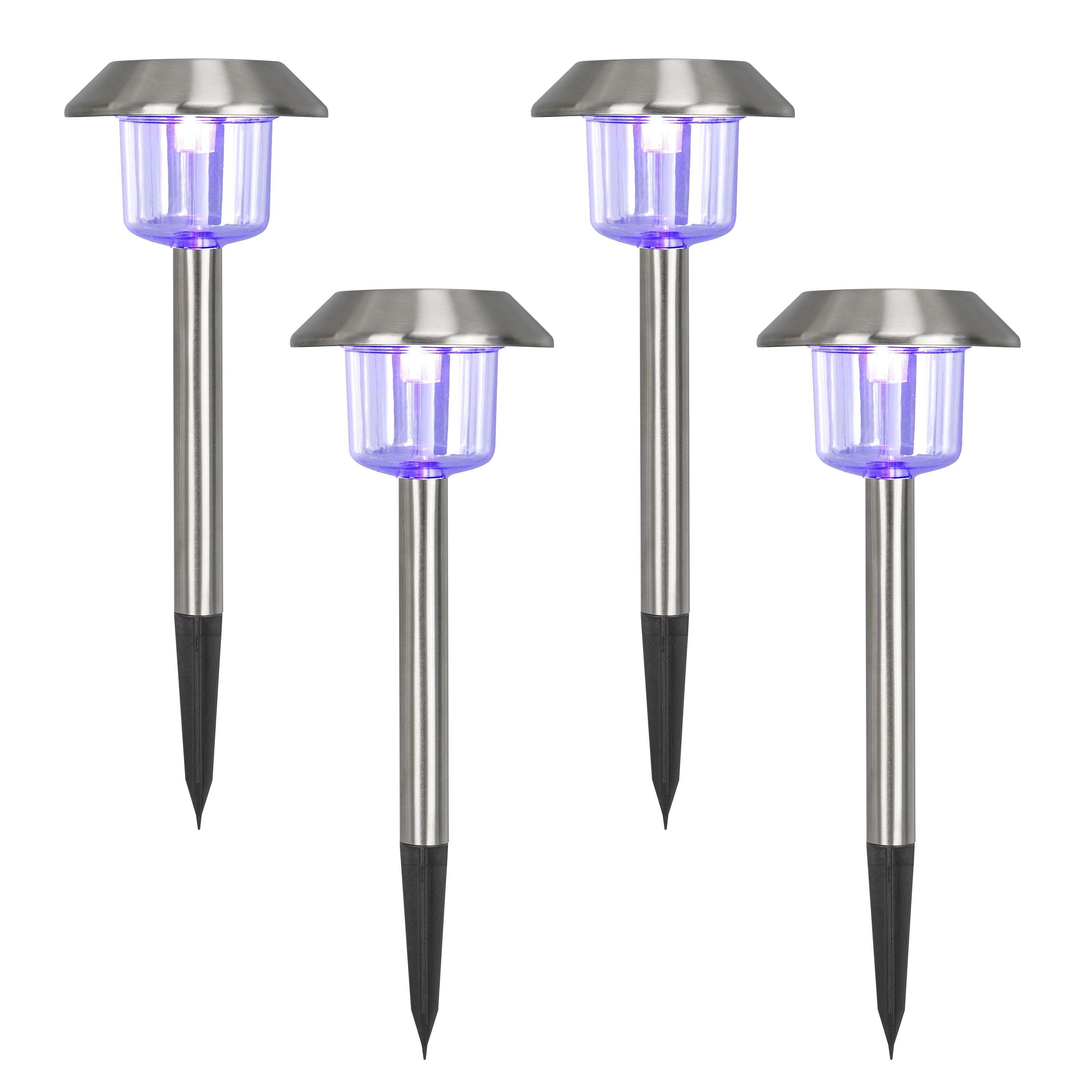 Pack de 4 balizas jardín solar exterior LED color ajustable gris INSPIRE  Yambo IP44 con sensor crepuscular - 5