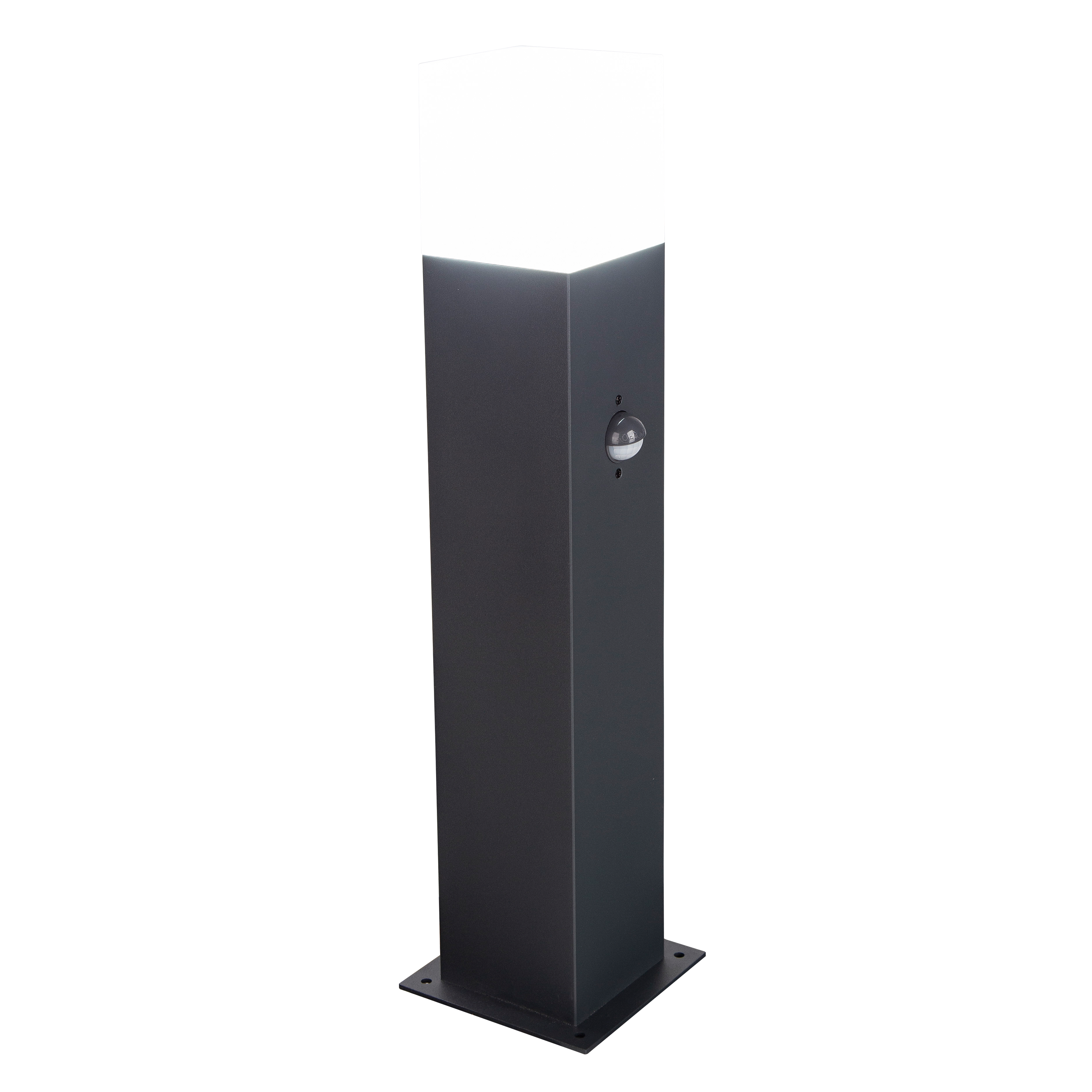 Baliza de jardín exterior E27 CIES Inspire 45 cm aluminio gris detector de movimiento resistencia IP54 - 5