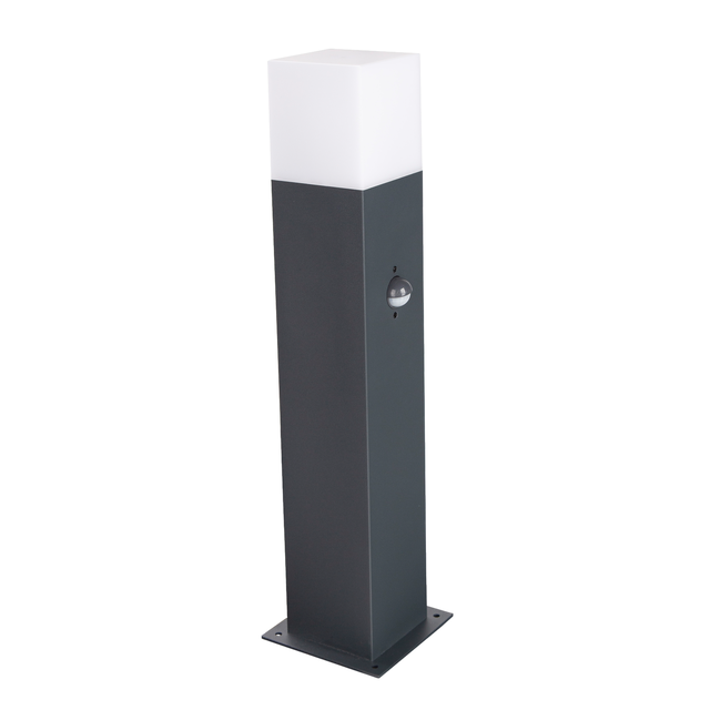Lampa zewnętrzna ogrodowa słupek Cies z czujnikiem E27 45 cm czarny IP54 Inspire