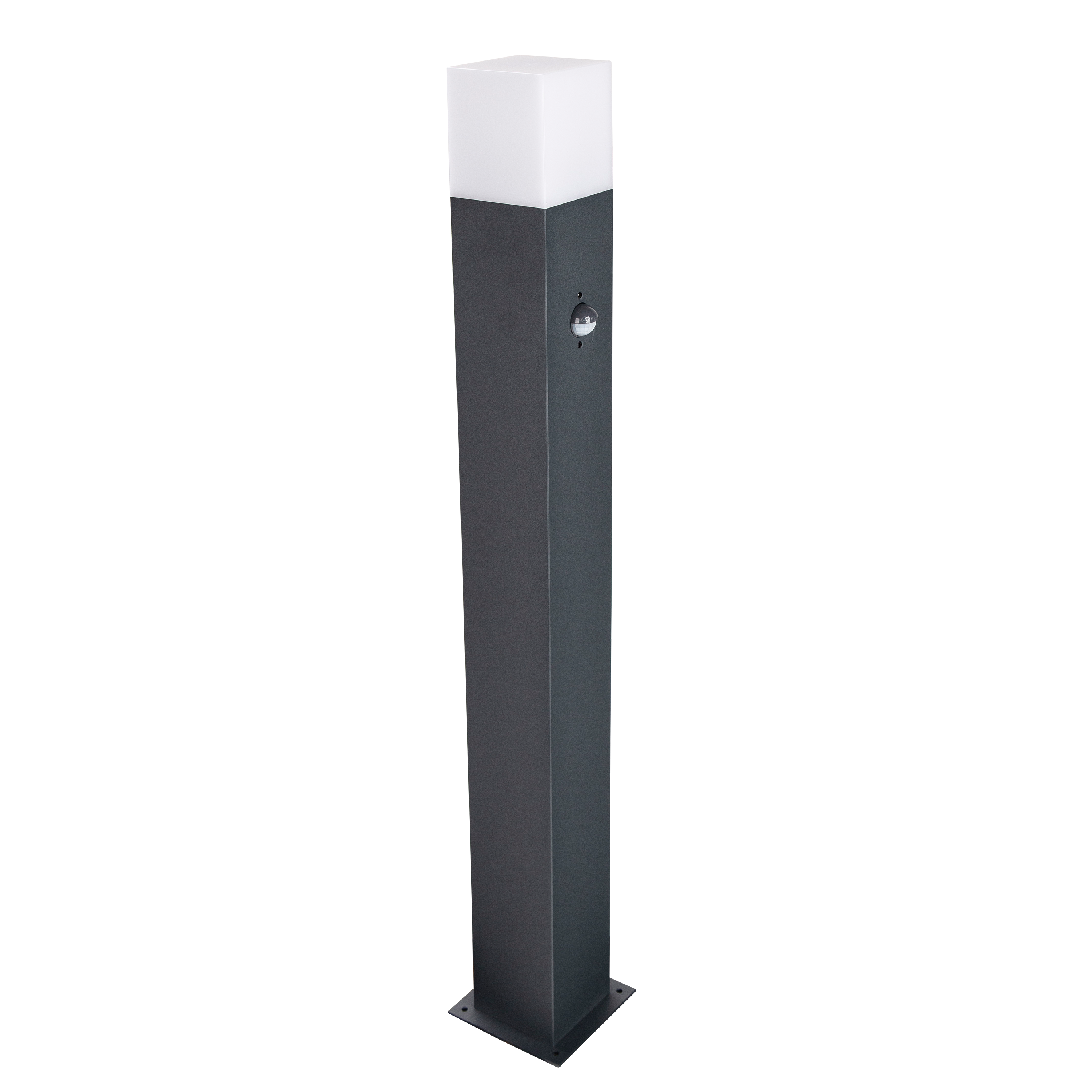 Baliza de jardín exterior E27 Inspire 75 cm aluminio gris y blanco resistencia IP54 con detector de movimiento  - 4