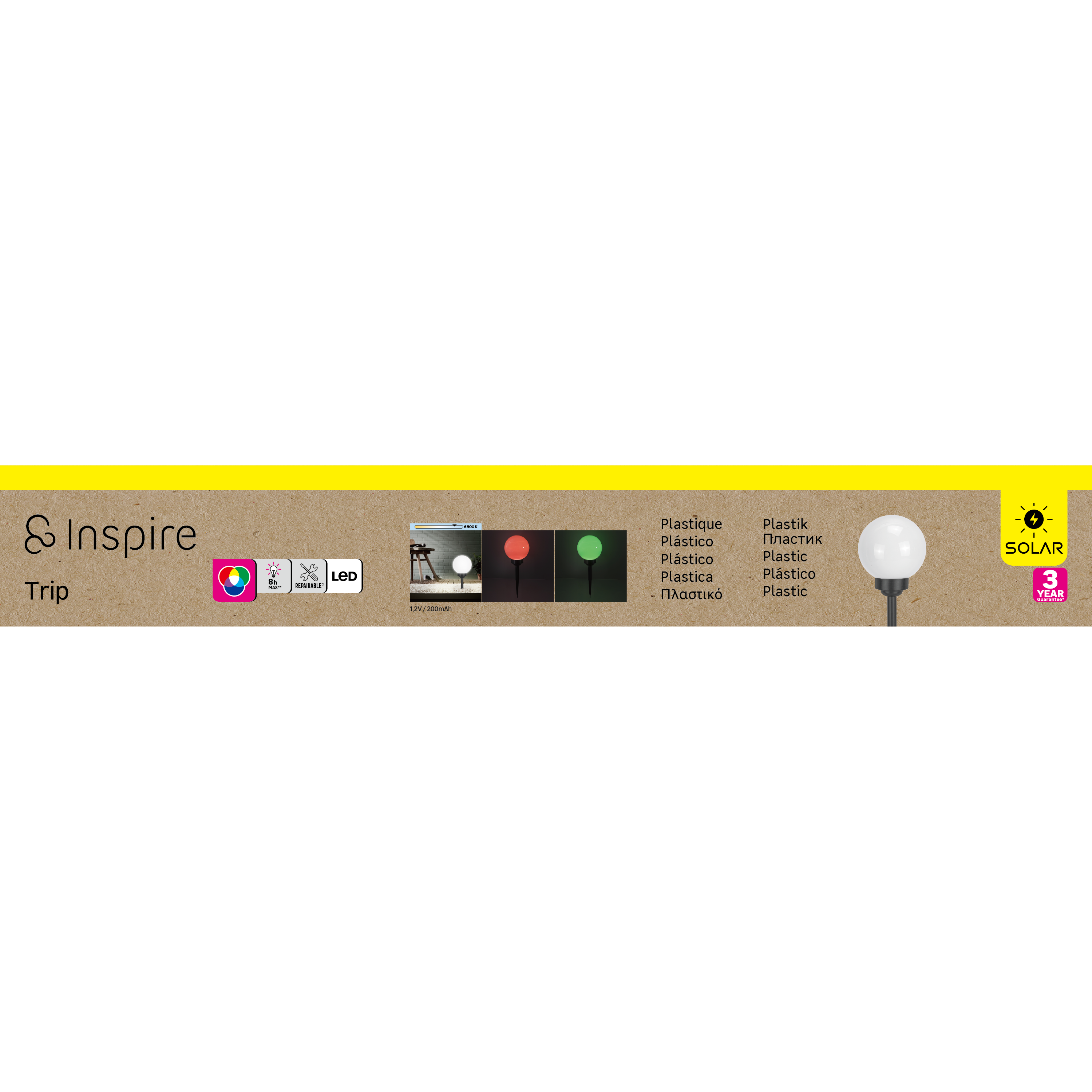 Kula solarna wbijana Trip 15 cm RGB LED Inspire - 8