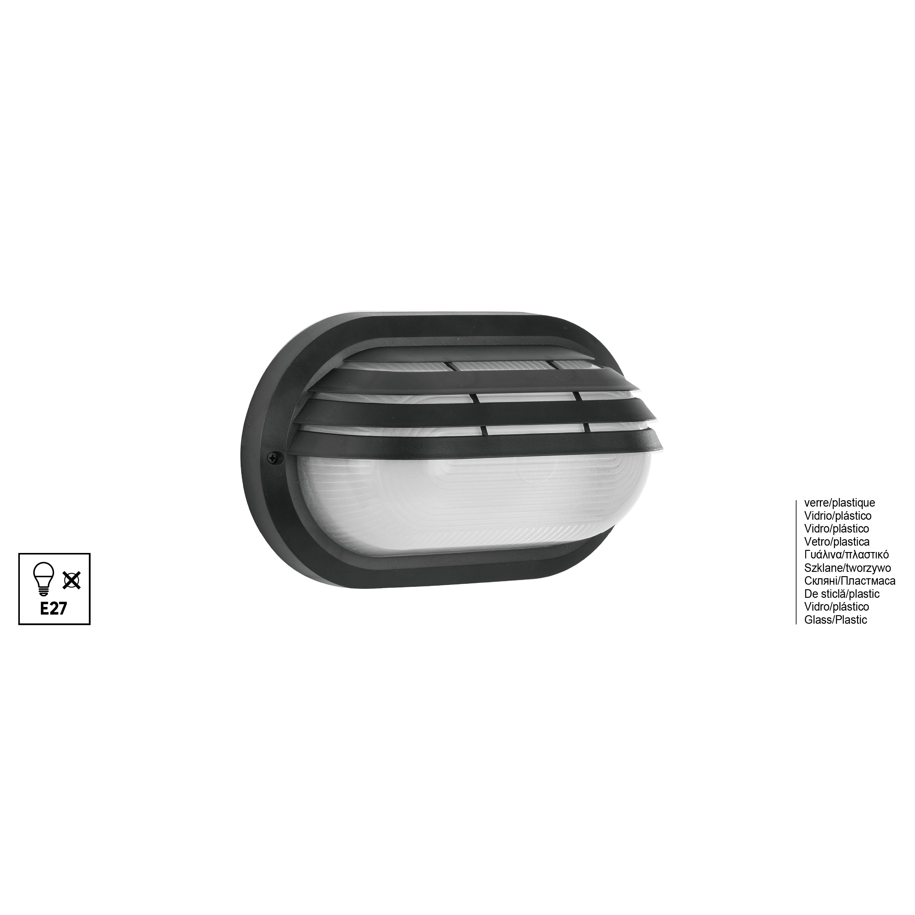 Applique classico da esterno Cesena nero IP54 E27 - 4