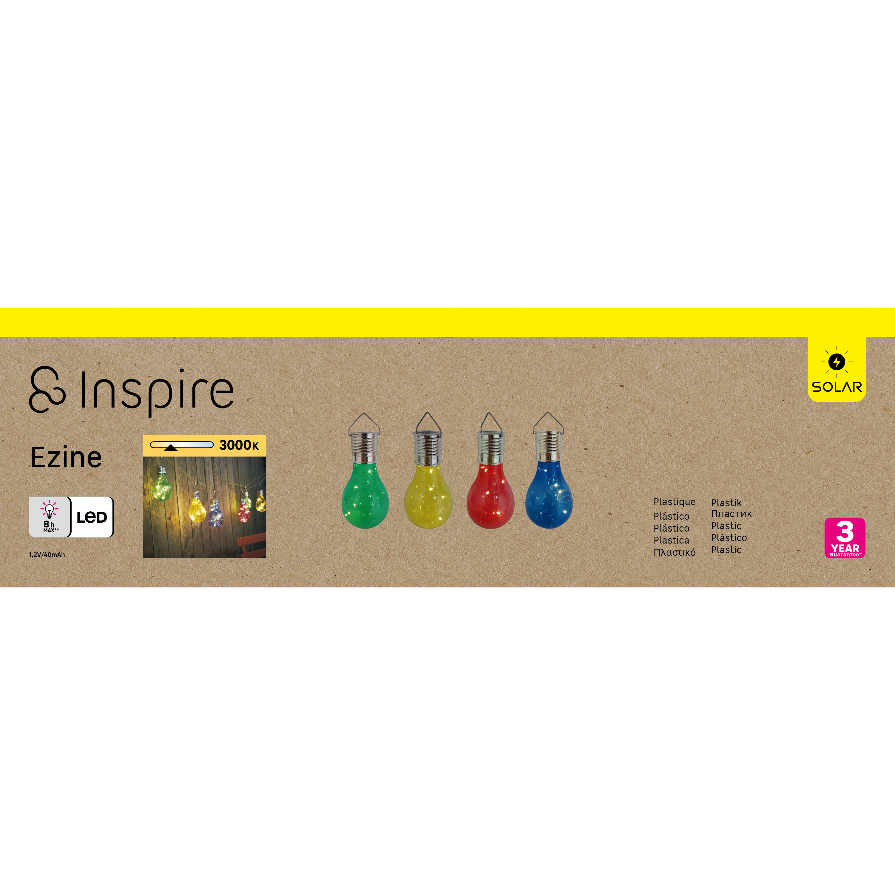 Żarówka solarna mix kolorów IP44 INSPIRE - 7