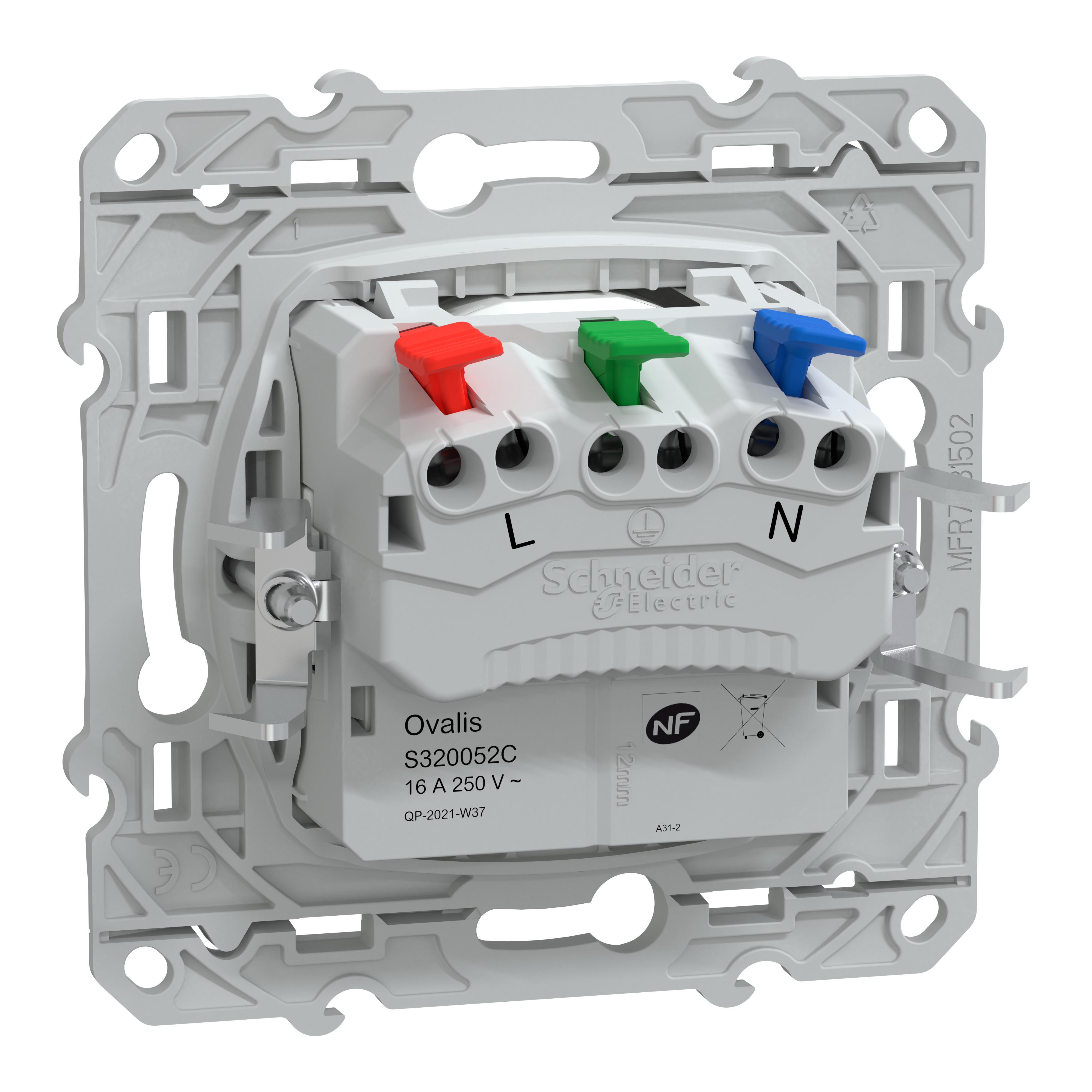 Prise de courant 2P+T affleurante OVALIS  - SCHNEIDER ELECTRIC - 2