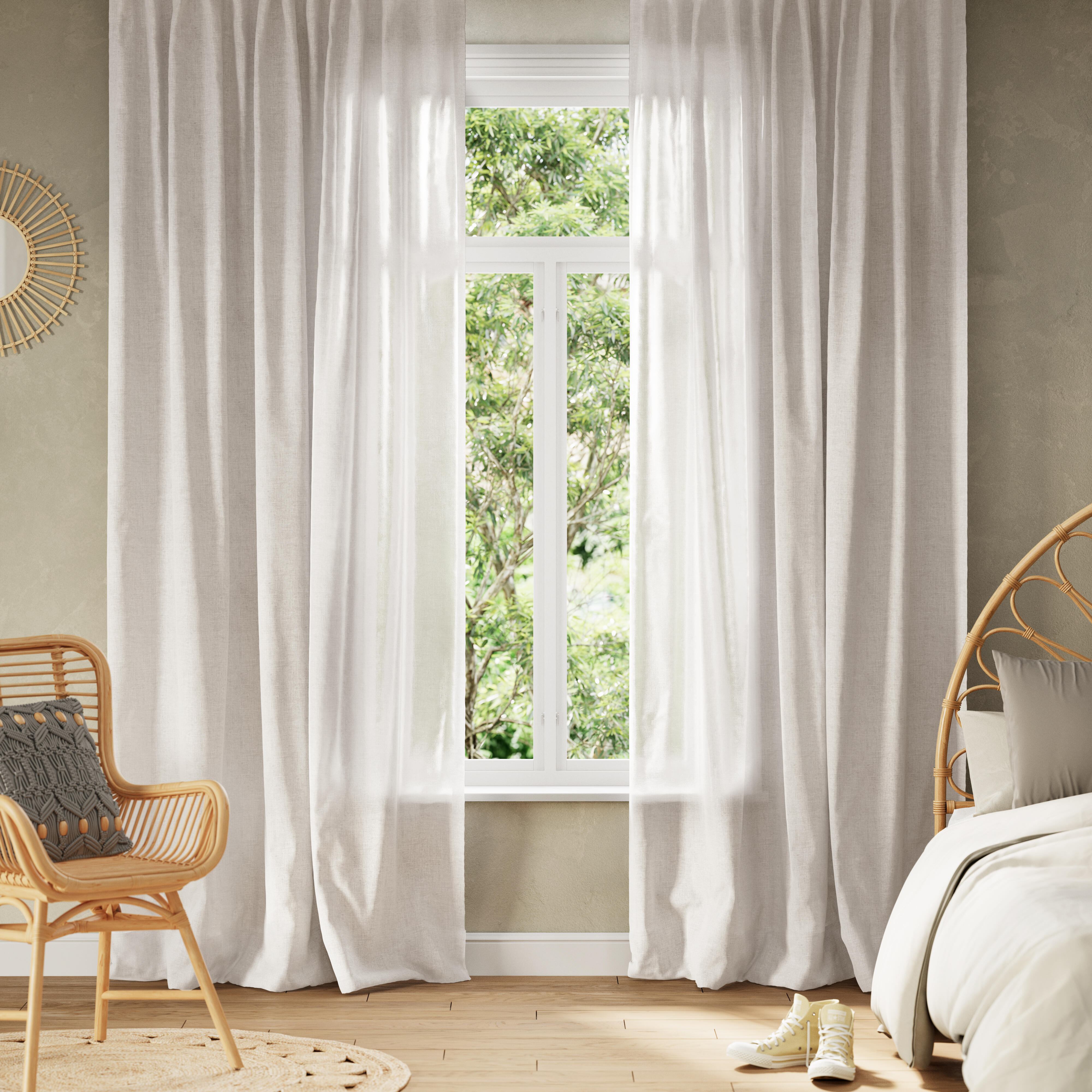 Cortinado ilhós Ayden 200x270cm branco - 3