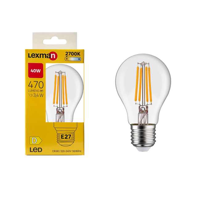 Żarówka LED E27 3,4 W 470 lm Ciepła biel Lexman