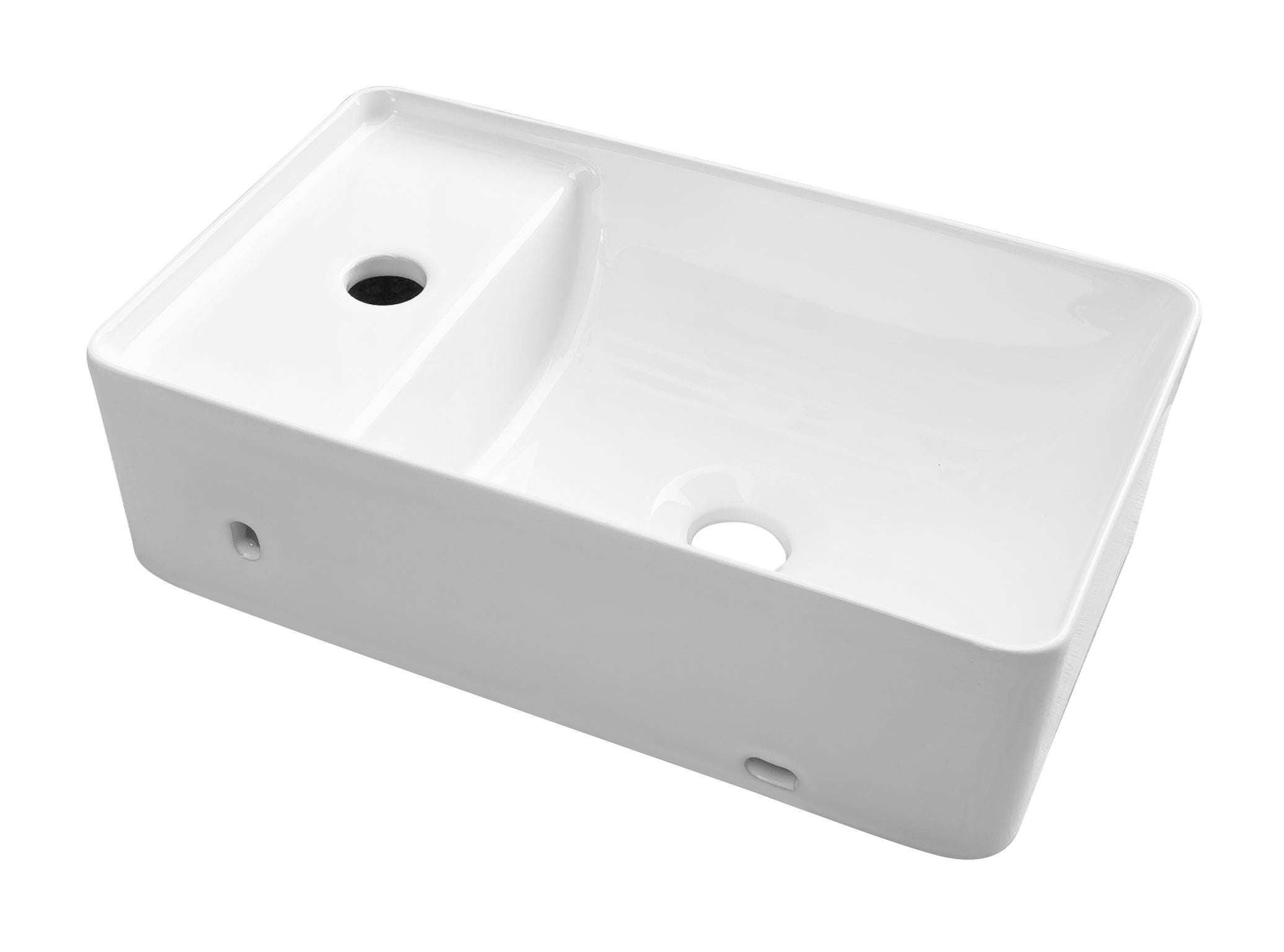 Vasque lave-mains céramique rectangulaire blanc l.43 x P.26.5 cm, Pyka - 4
