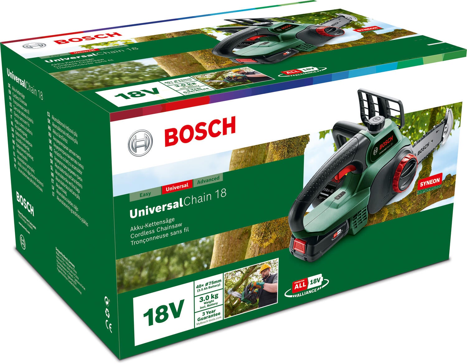 Tronçonneuse sur batterie BOSCH Universalchain 18, 1 batterie 18V 2,5Ah - 4