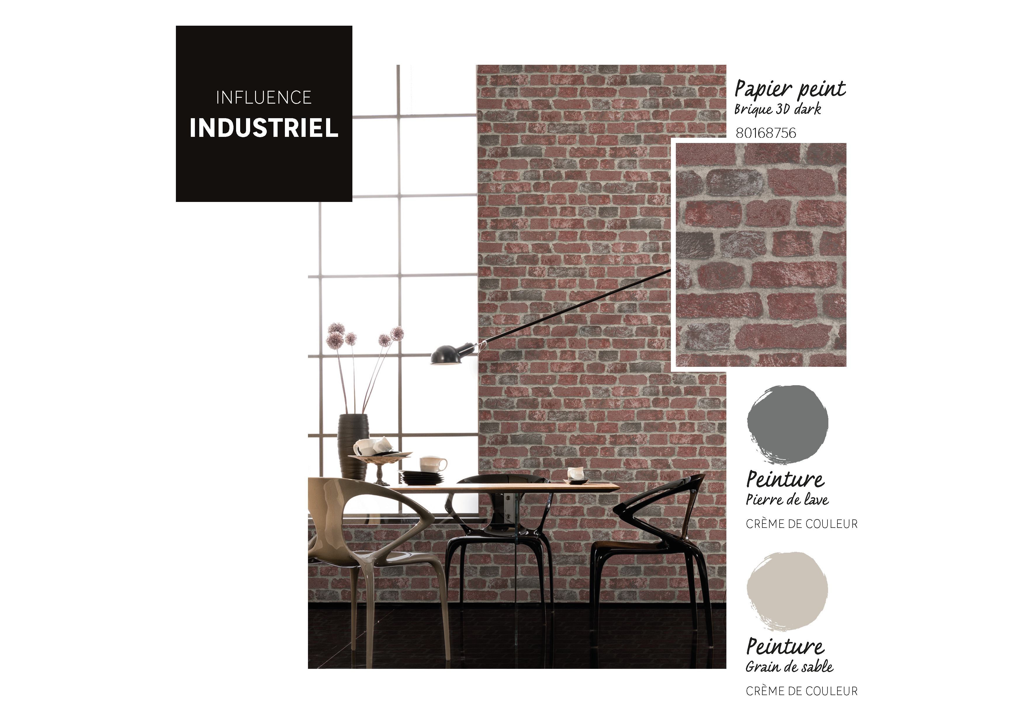 Papier peint intissé Brique 3d rouge - 2