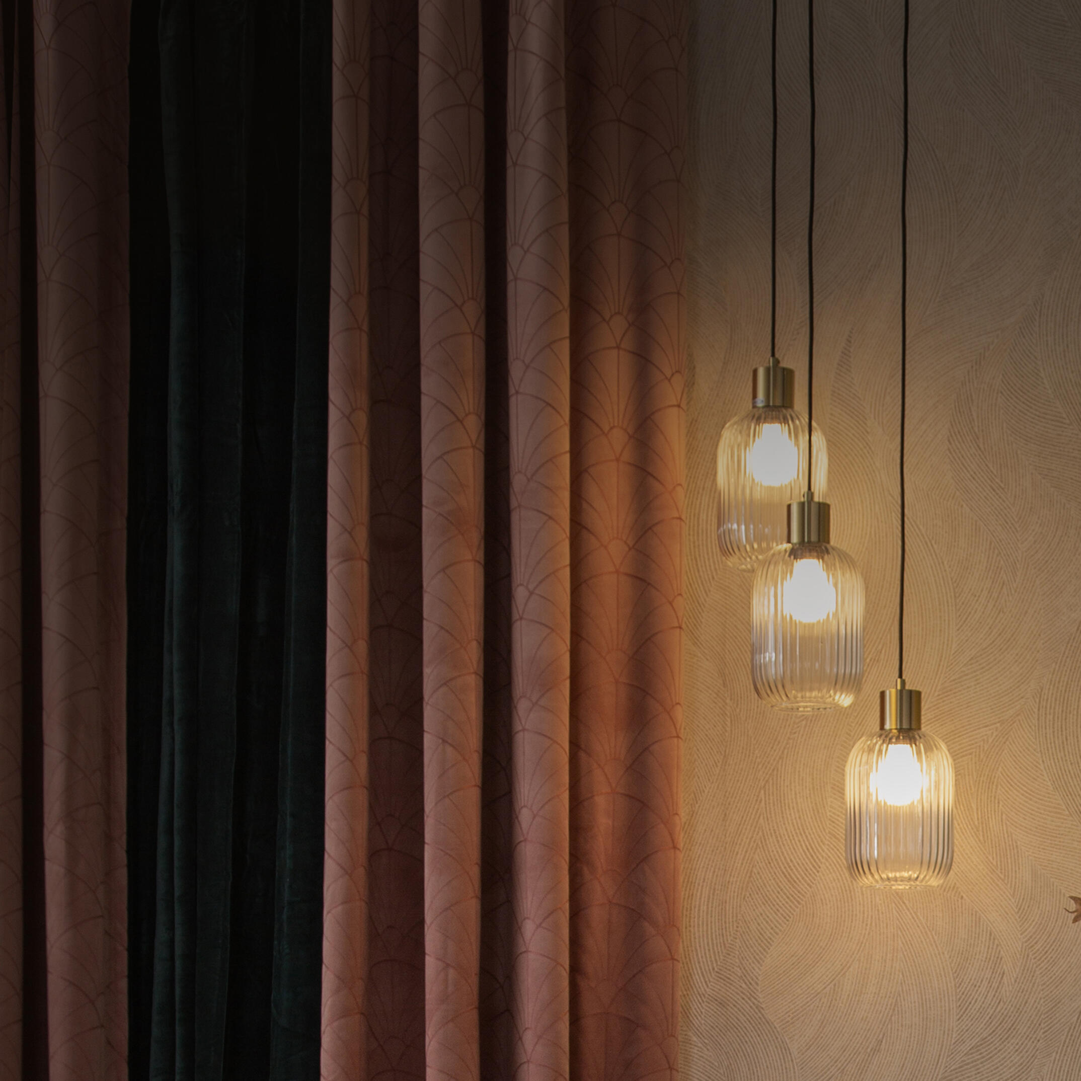 Candeeiro de teto suspenso redondo DIPSY 3 luzes E27 D25cm vidro inspire - 10