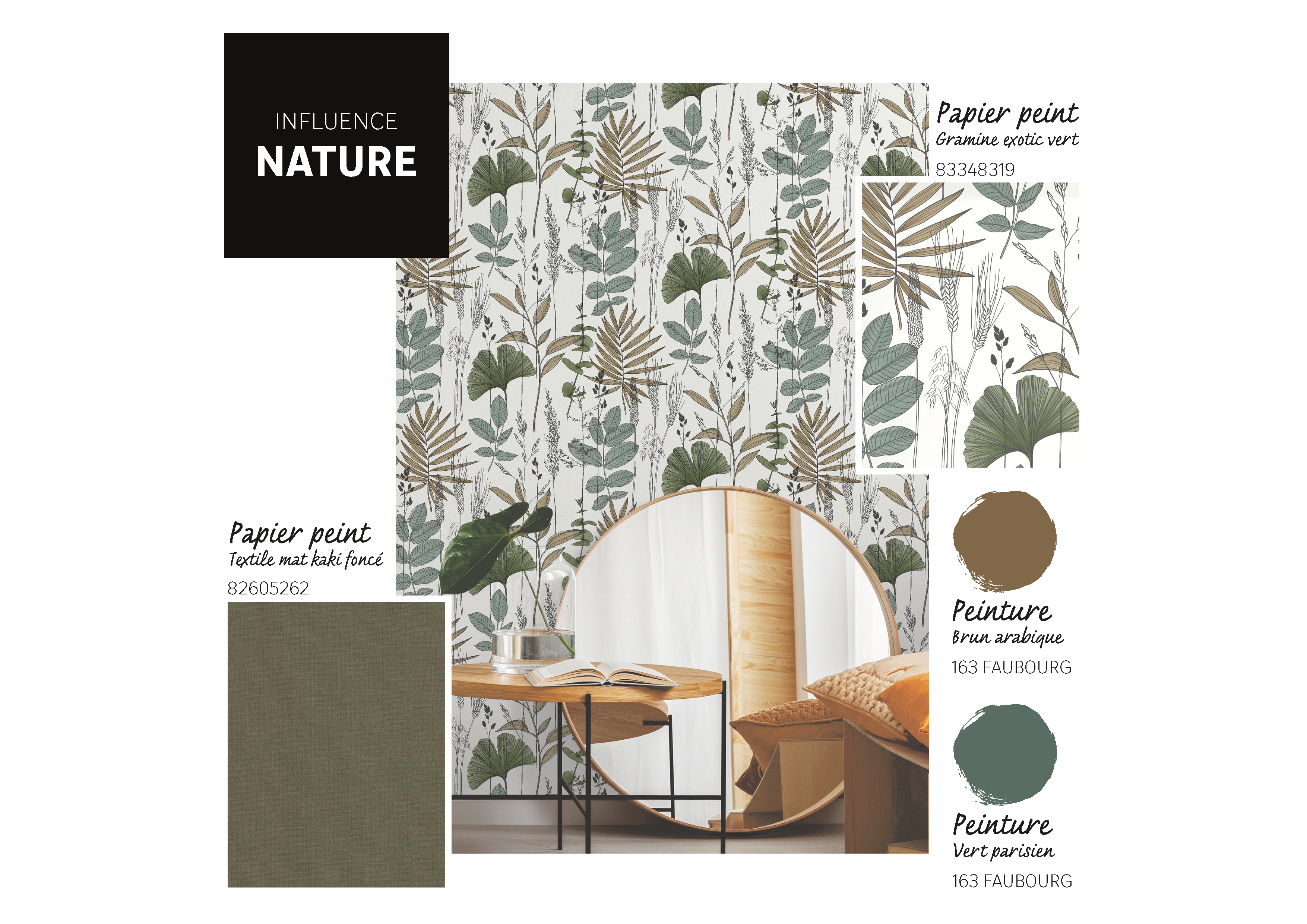 Papier peint intissé Feuille Graminé vert - 2