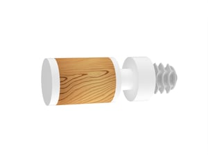 Lot de 2 embouts pour barre à rideau , Diam.20 mm blanc Design, CESSOT