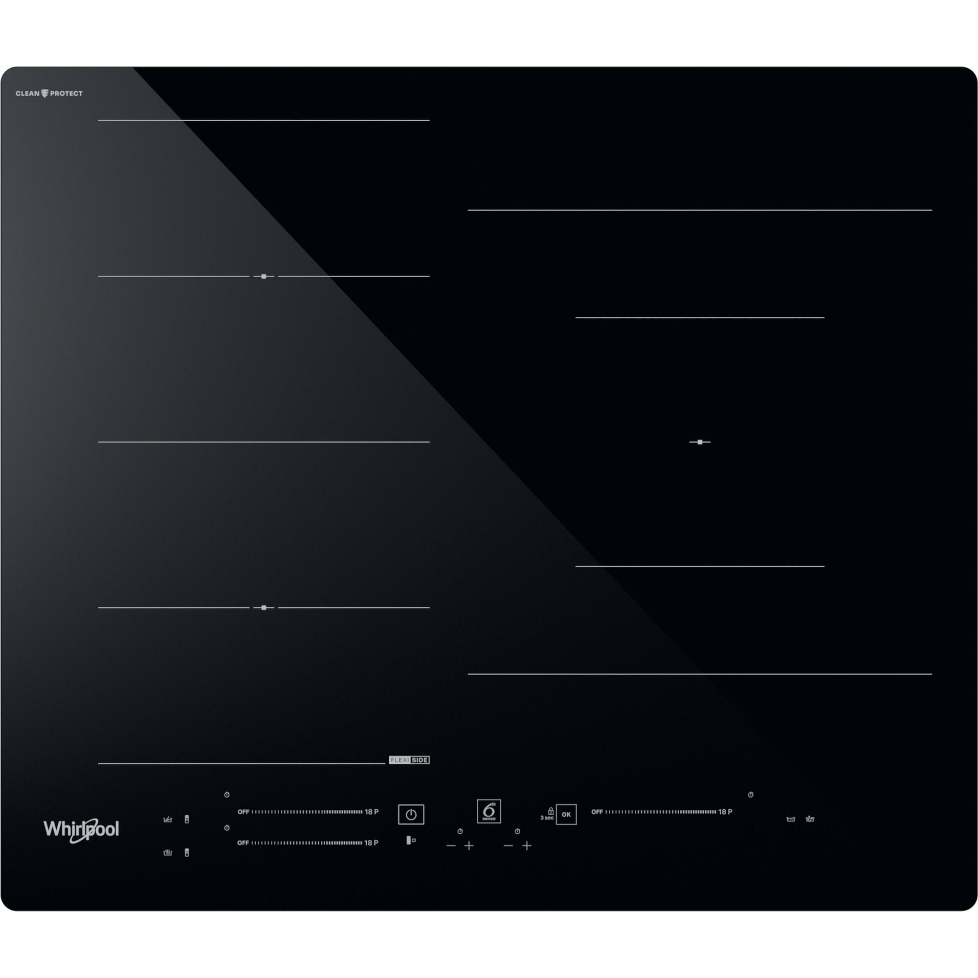 Whirlpool Placa De Inducción Wf S9860 Cpne Con 3 Zonas De Cocción Zona Grande De 30Cm Y Zona Flex 7 W 60Cm Negro , Leroy Merlin