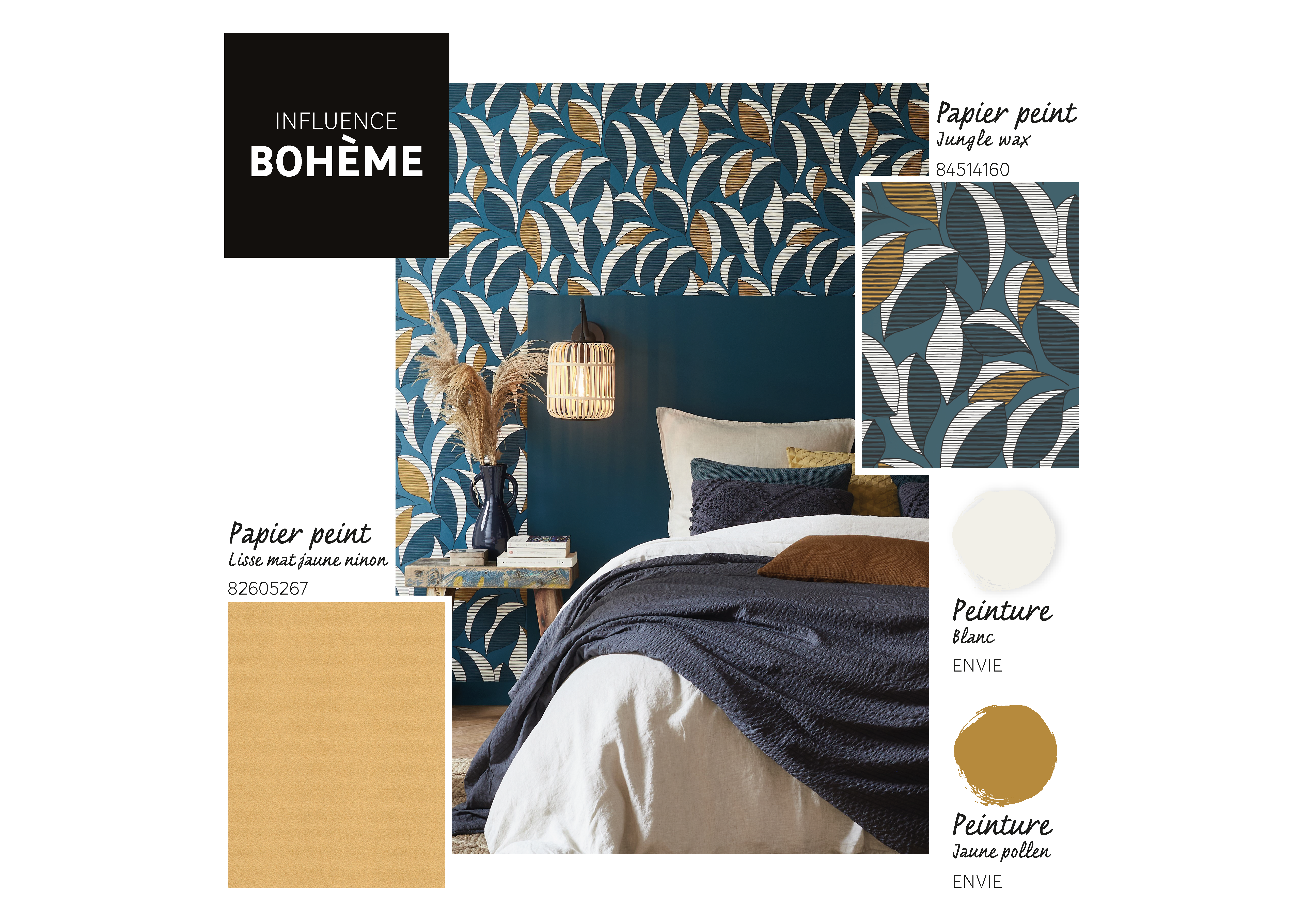 Papier peint intissé Graphique wax bleu - 3