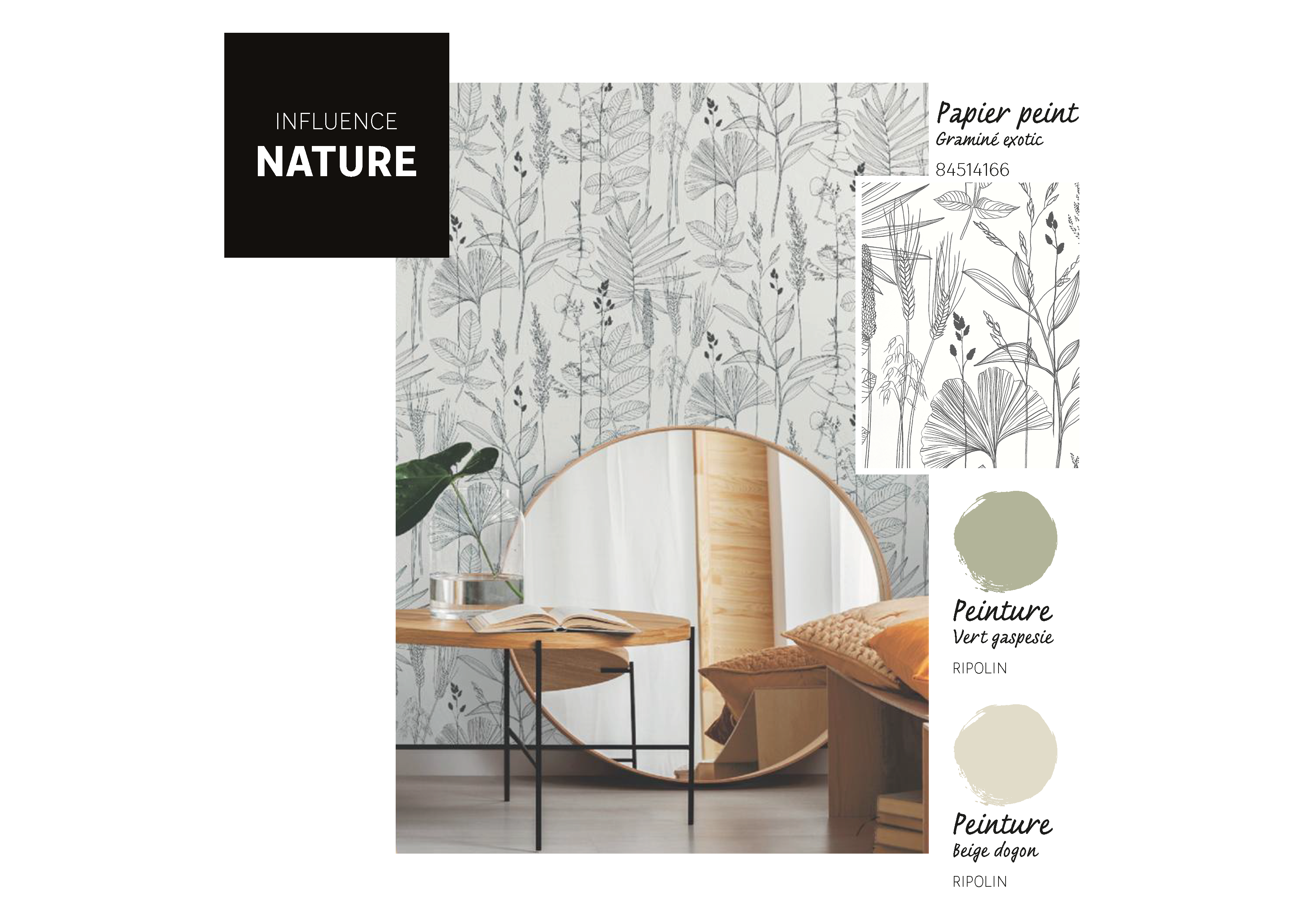 Papier peint intissé Graminé noir - 2