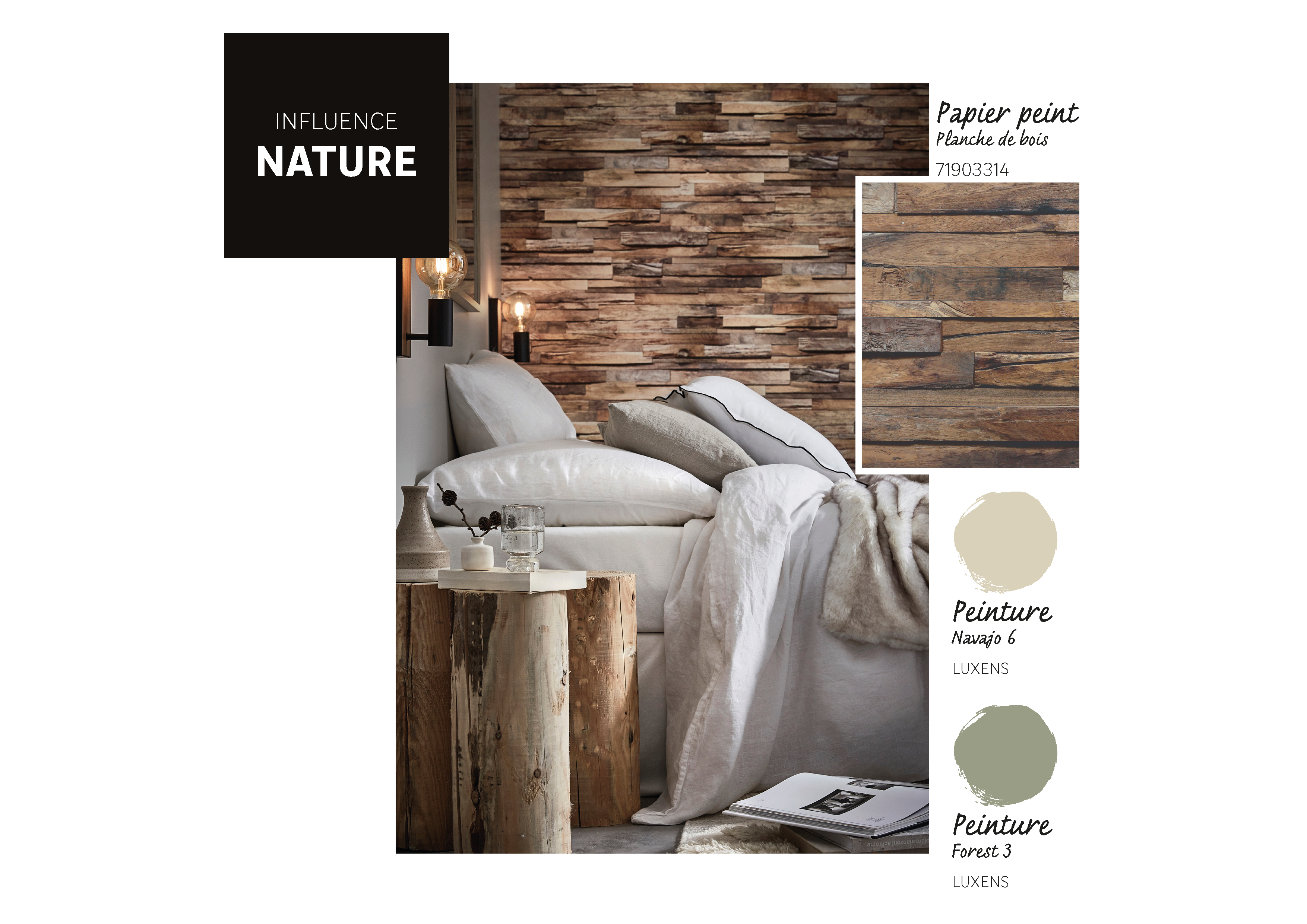 Papier peint intissé Planche de bois marron - 2