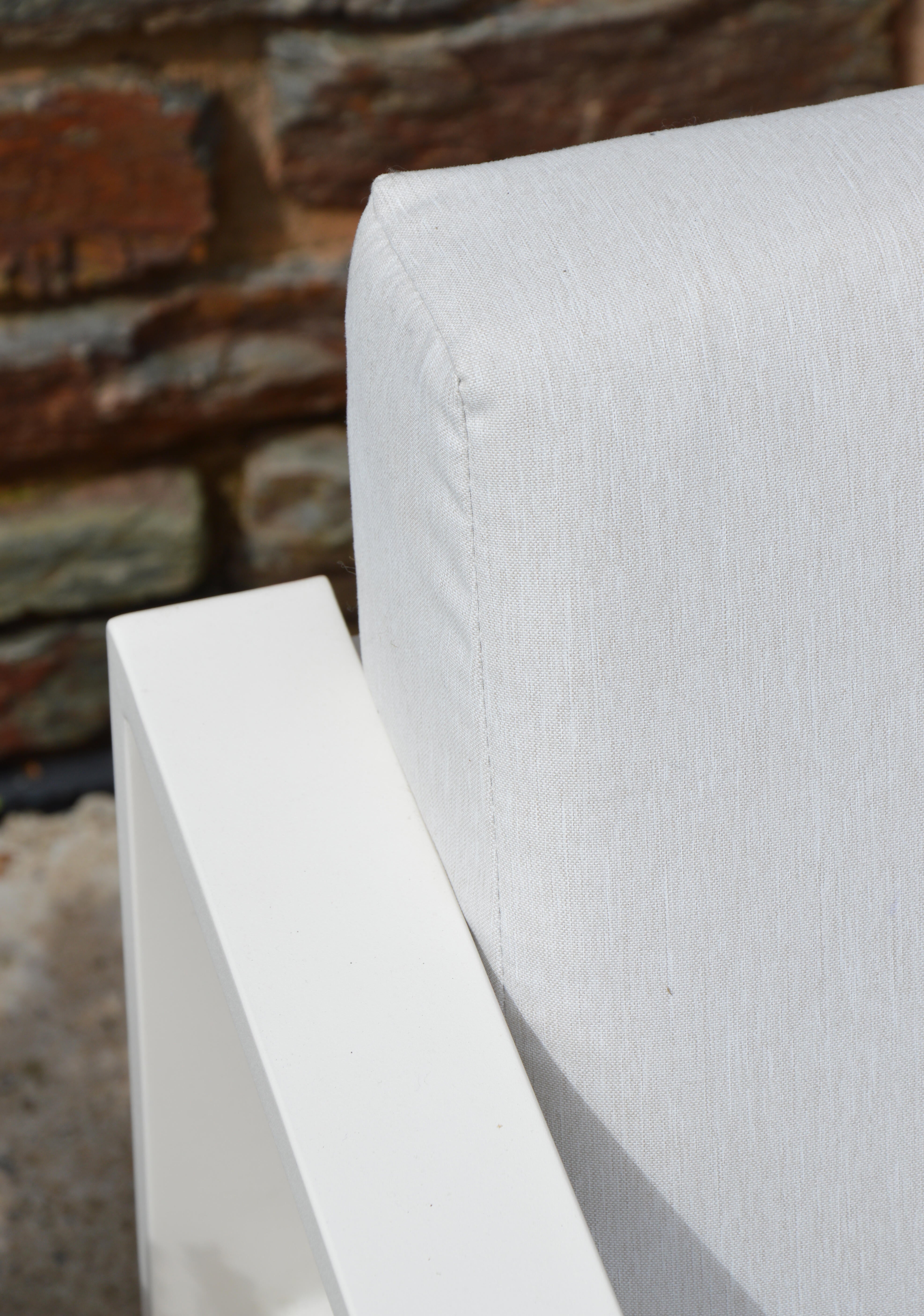 Salon bas Nasco en aluminium et polywood blanc - 8