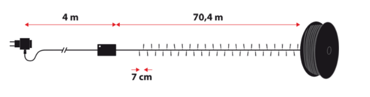 Filo di luci di natale 1000 lampadine LED multicolore Mini led 70.4 m programmabile - 6