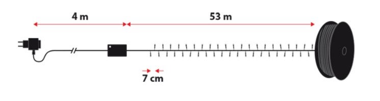 Catena luminosa per albero di Natale 750 luci LED bianche calde Miniled 53 m programmabile - 3