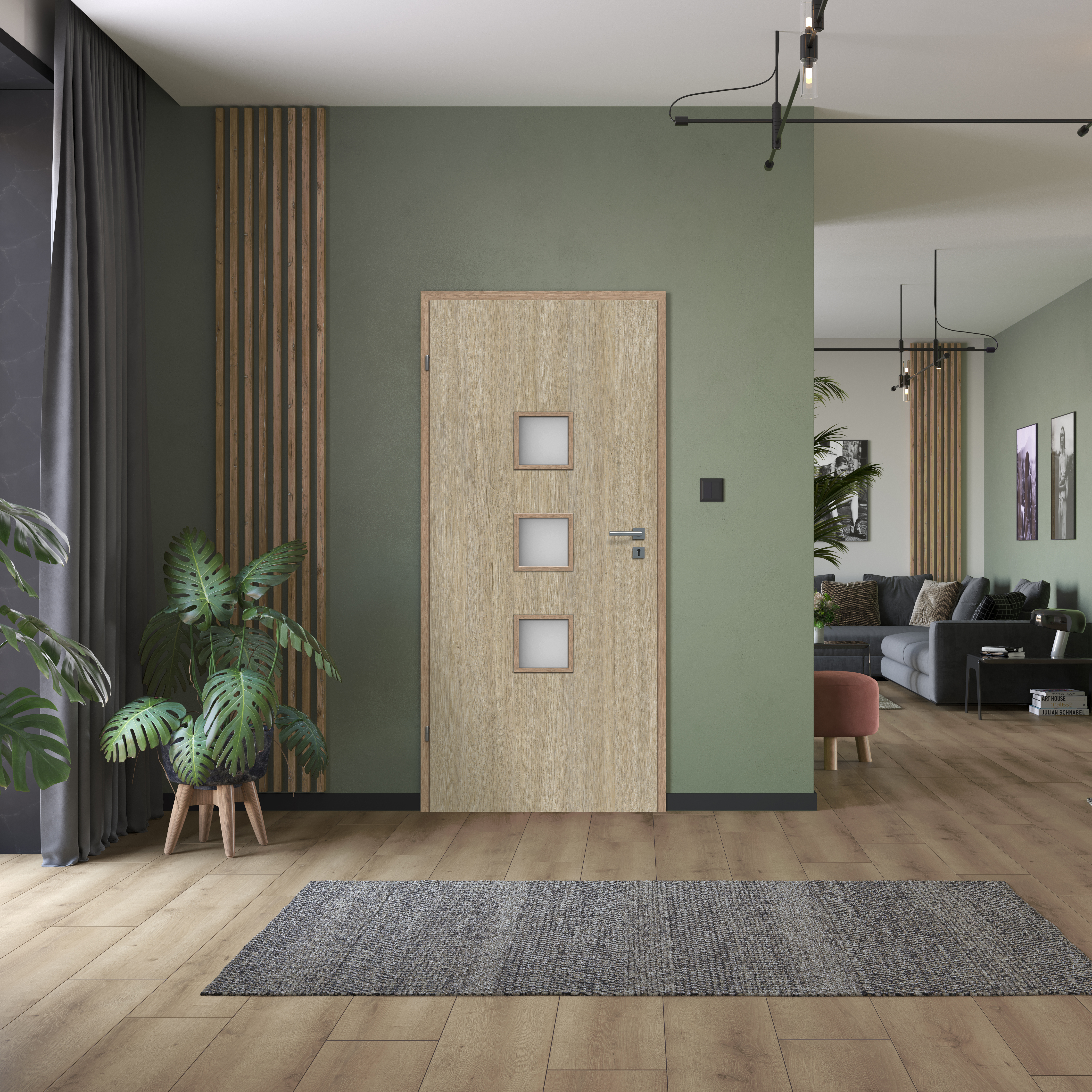 Drzwi wewnętrzne pokojowe Lea Bis dąb bursztynowy 90 lewe Classen - 2