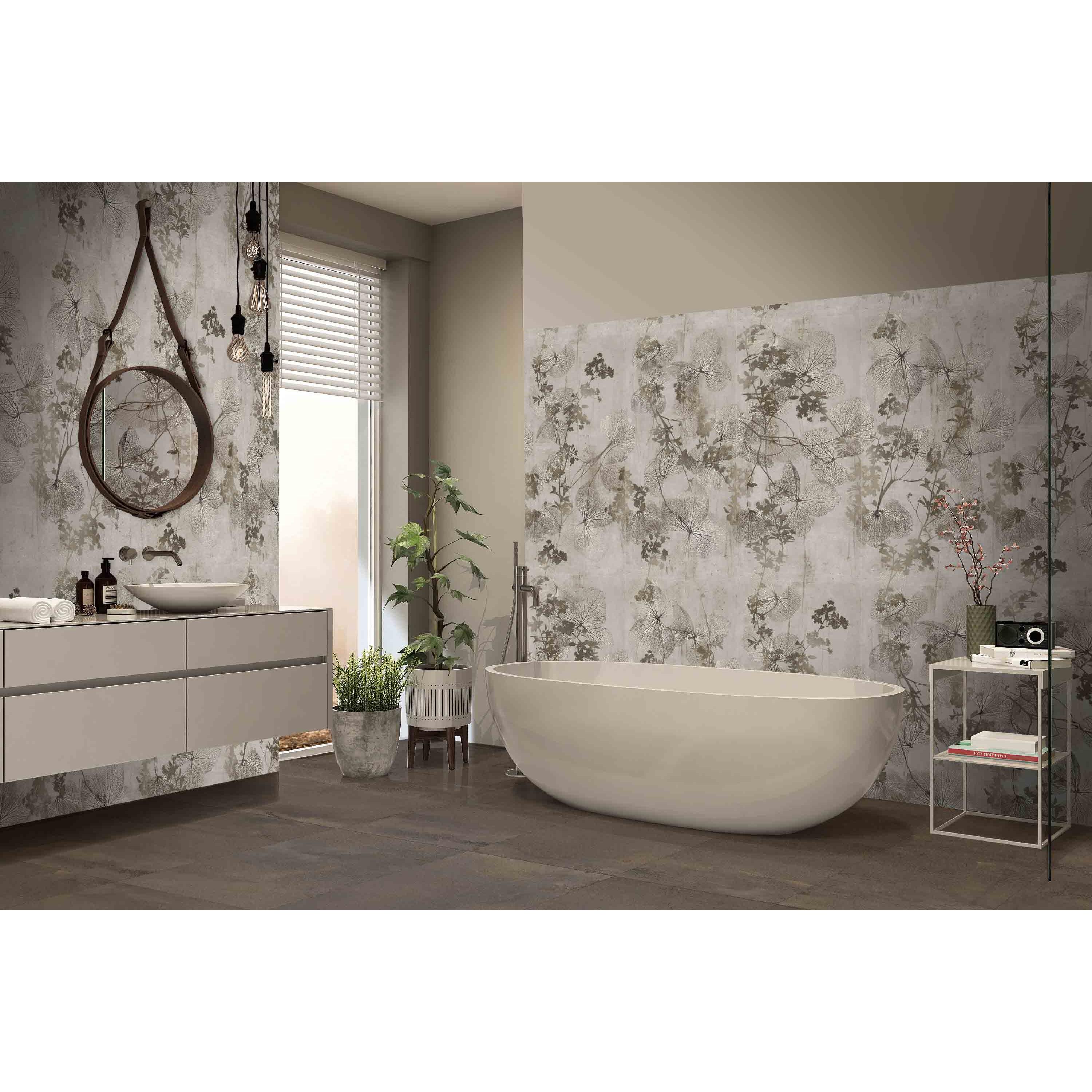 Piastrella da pavimento e rivestimento interno 60 x 120 cm Sp. 9.5 mm rettificato Habita Leaf in gres porcellanato grigio e beige opaco traffico medio forte (pei 3/5) R9 1.44 mq - 3