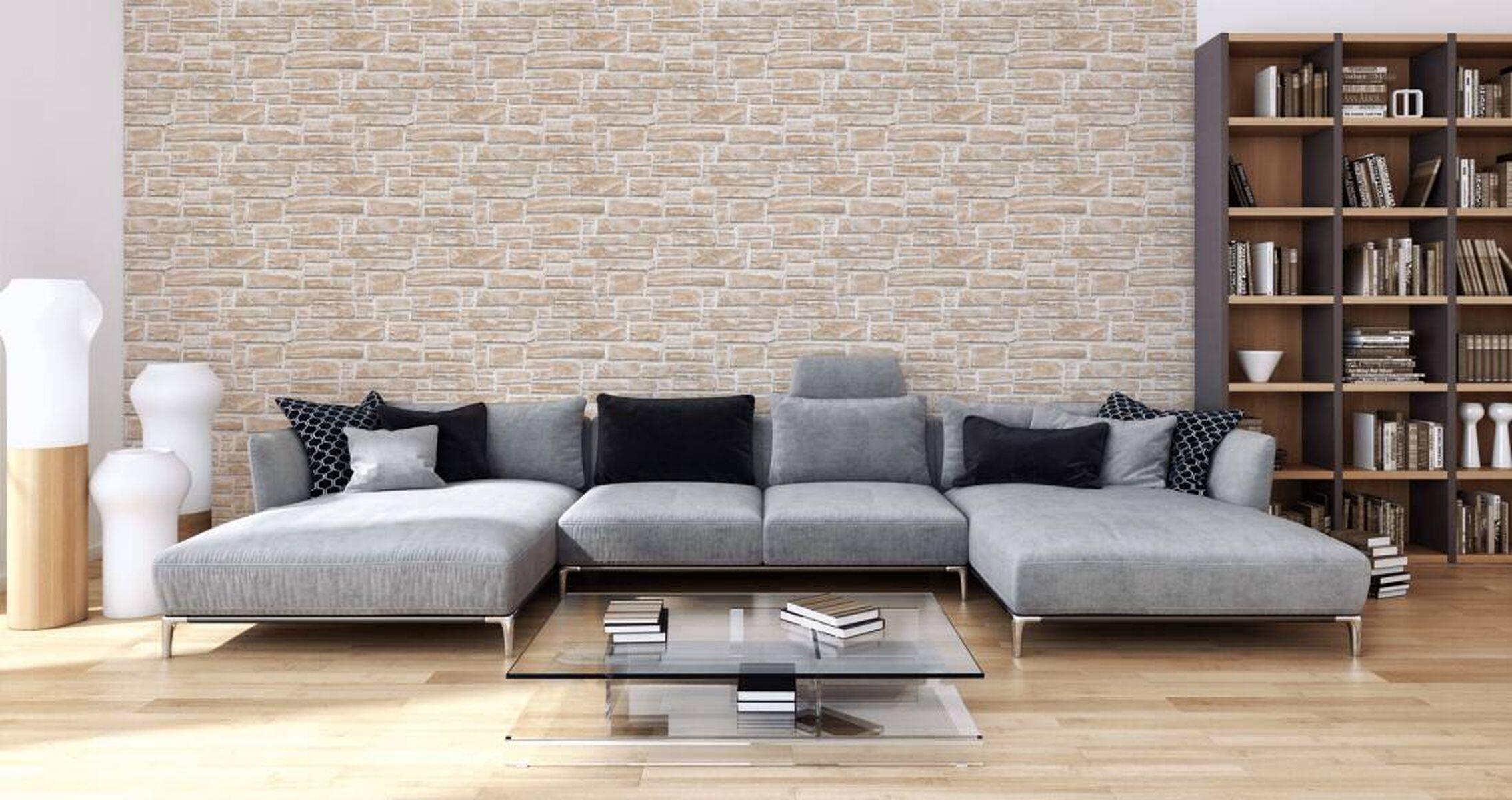 Carta da parati Inhibitor Mattone beige, 53 cm x 10 m - 2