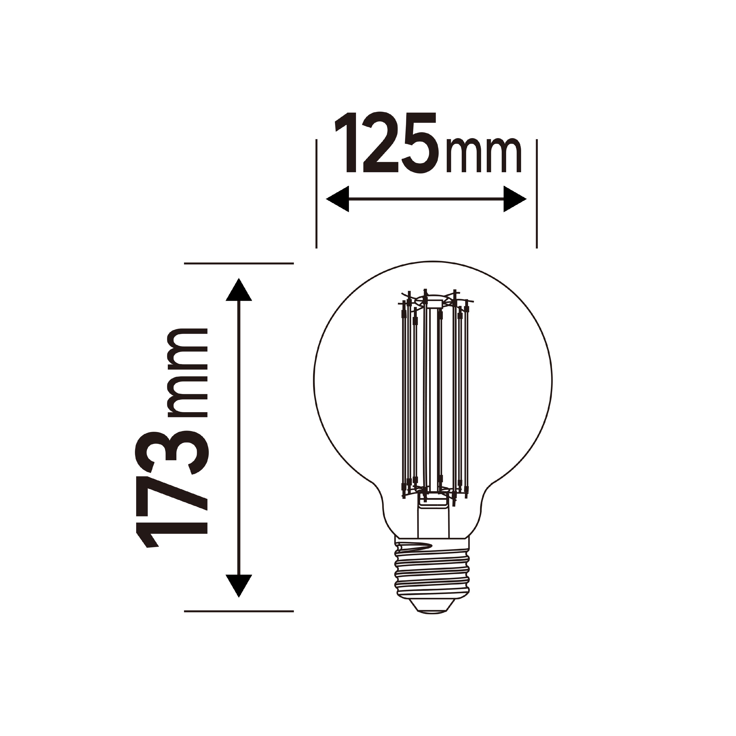 Lâmpada led led filamentos carbono g125 e27 500lm 2200k - 6