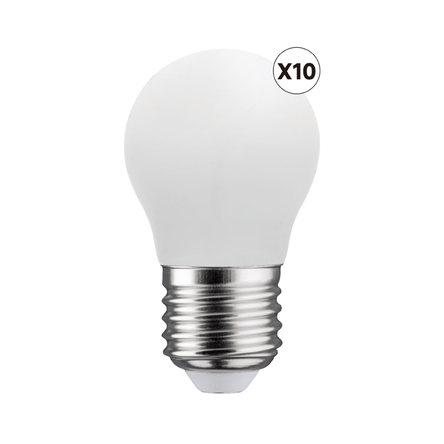 Lot de 10 ampoules led à filament, sphérique E27, 806lm = 60W, blanc neutre, LEX