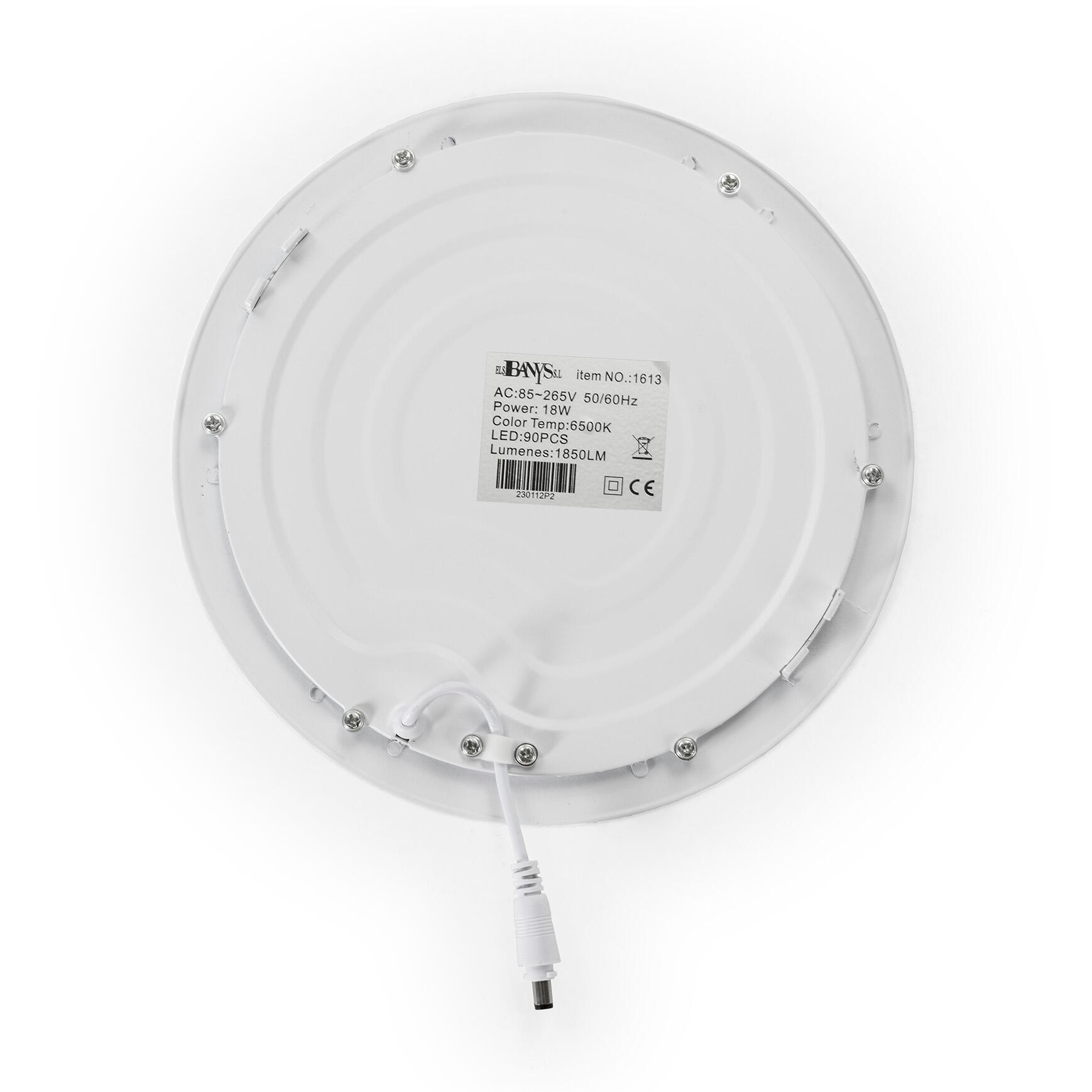 Pack de 2 downlight LED empotrable PP blanco redondo ø22 cm 1850 lm 18 W luz blanco frío 6500K CRI>90 alta reproducción cromática IP20 - Foco LED empotrado para techos - 3