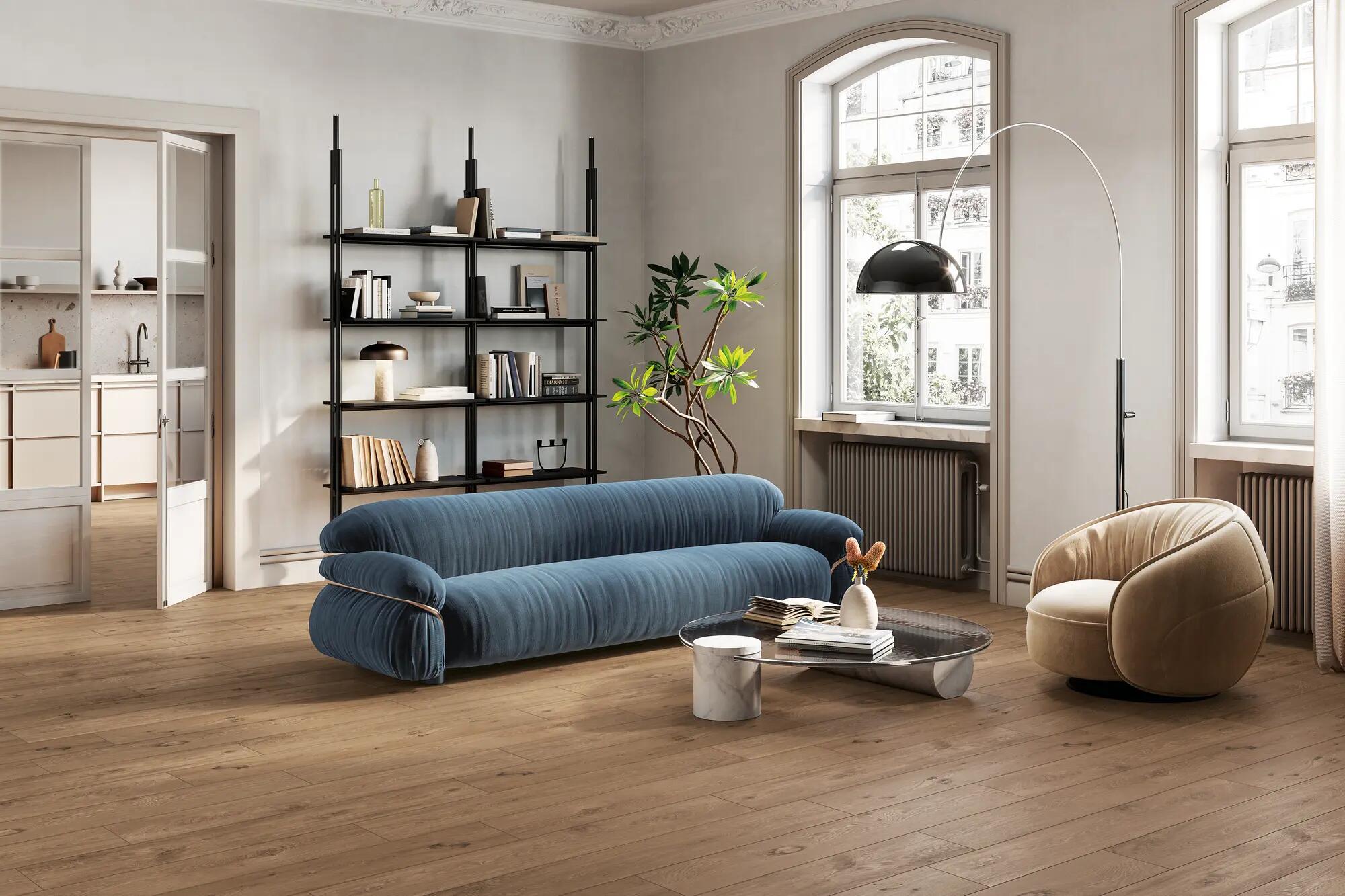 Piastrella da pavimento e rivestimento interno 20 x 120 cm Sp. 9 mm rettificato Fable in gres porcellanato smaltato cognac opaco traffico intenso (pei 4/5) R9 1.44 mq - 2