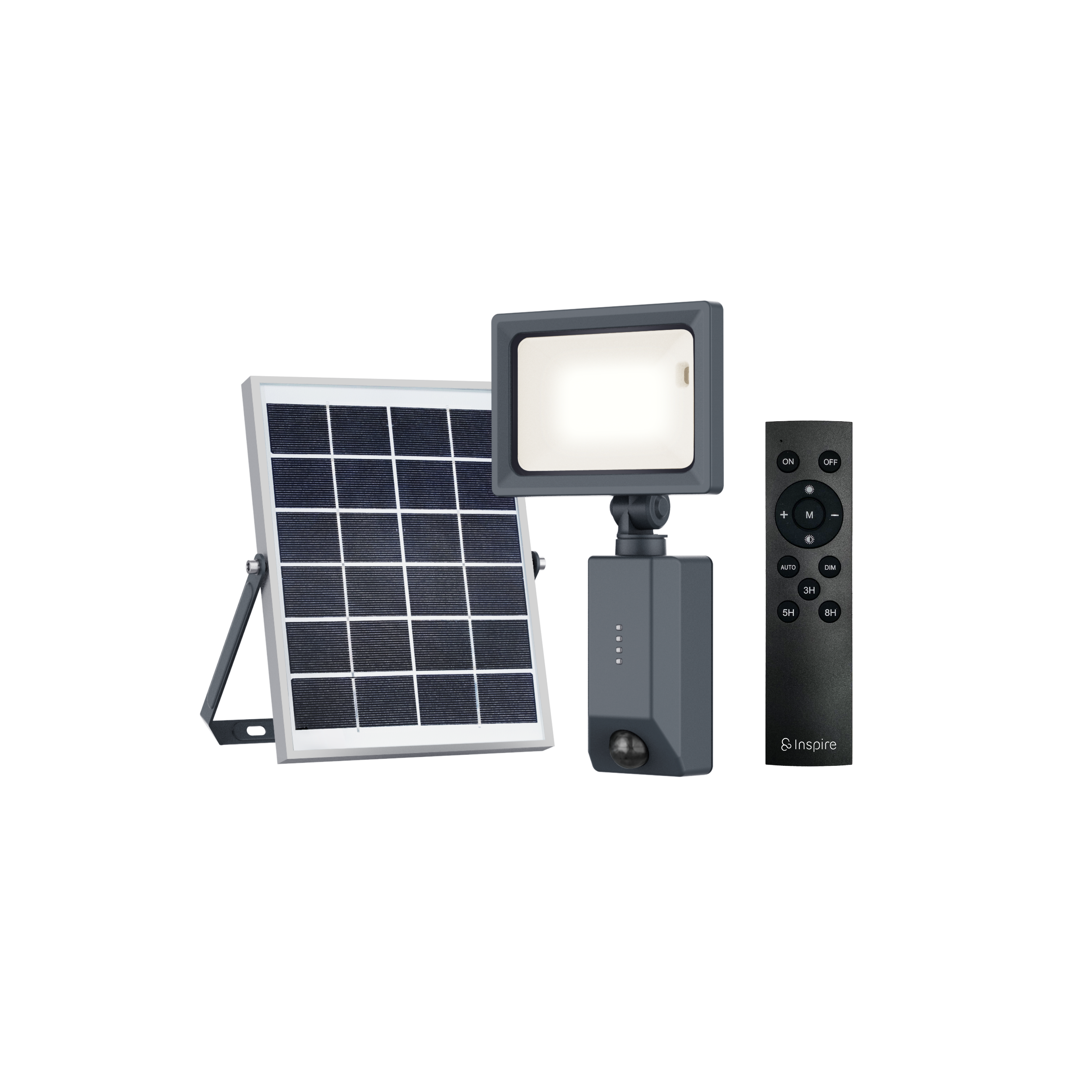 Projecteur extérieur solaire Yonkers,1000 Lumen, blanc neutre, noir INSPIRE - 7