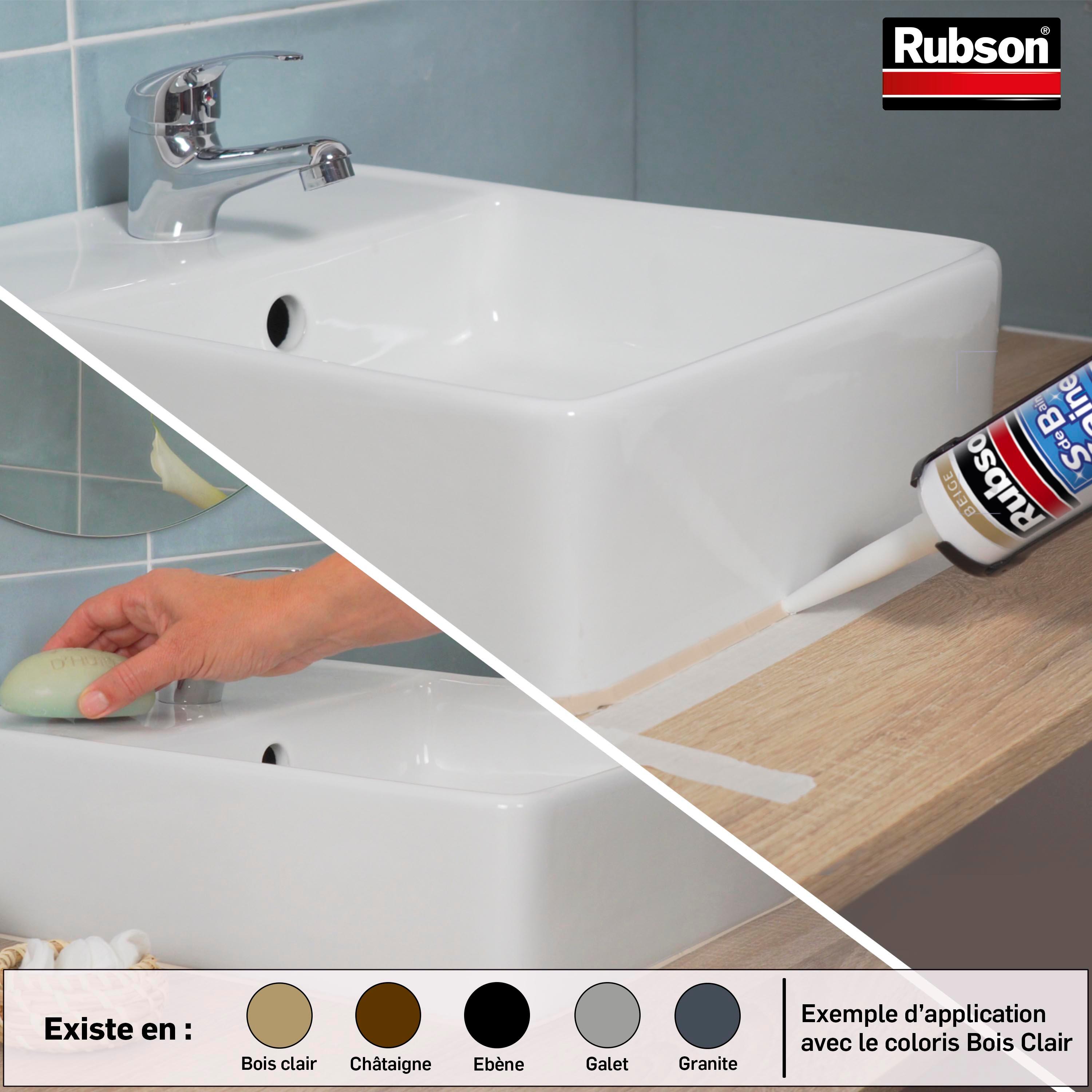 Silicone d'étanchéité Salle de bain saine RUBSON noir, 280 ml - 4