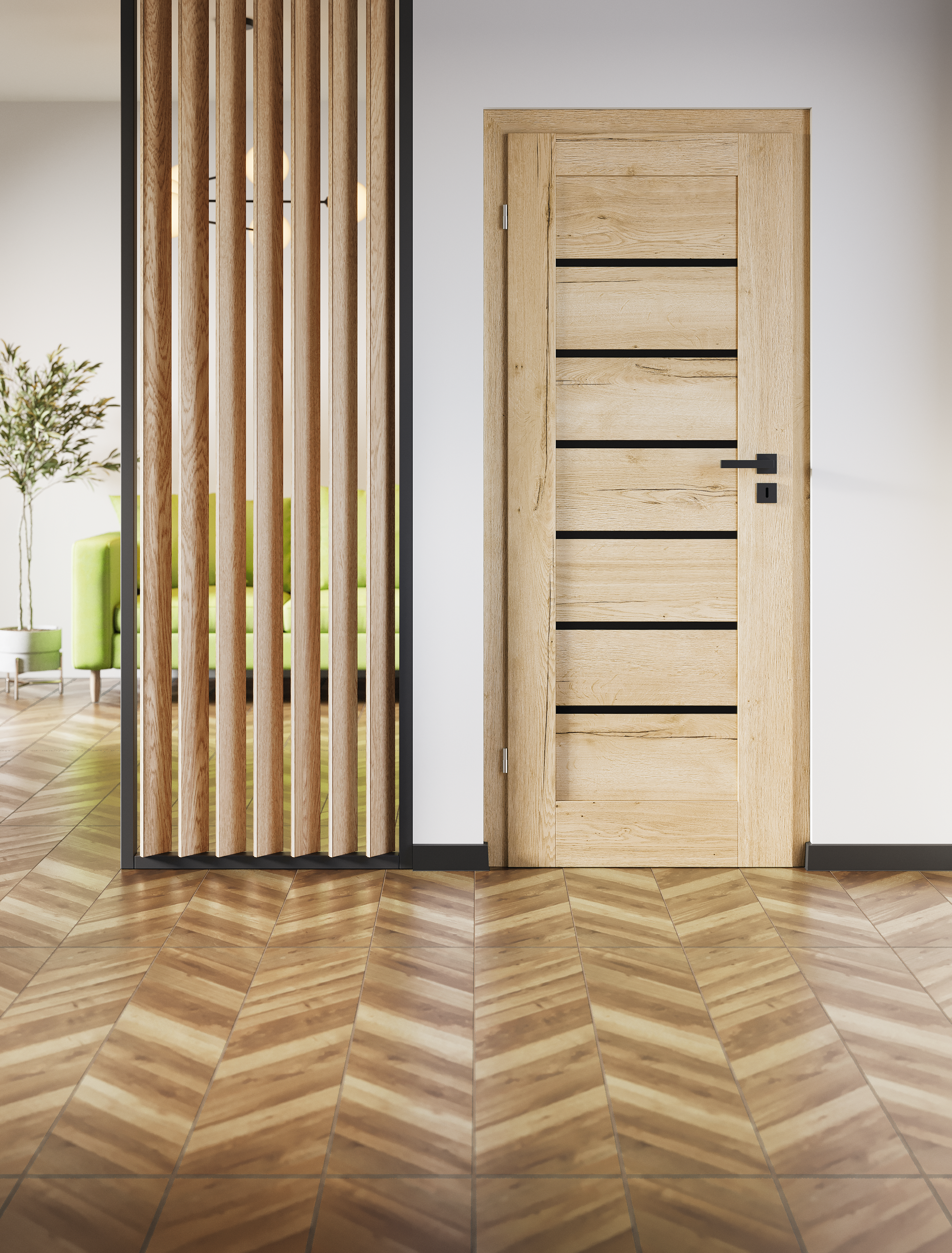 Drzwi wewnętrzne pokojowe Syrion dąb halifax 80 prawe Nawadoor - 2