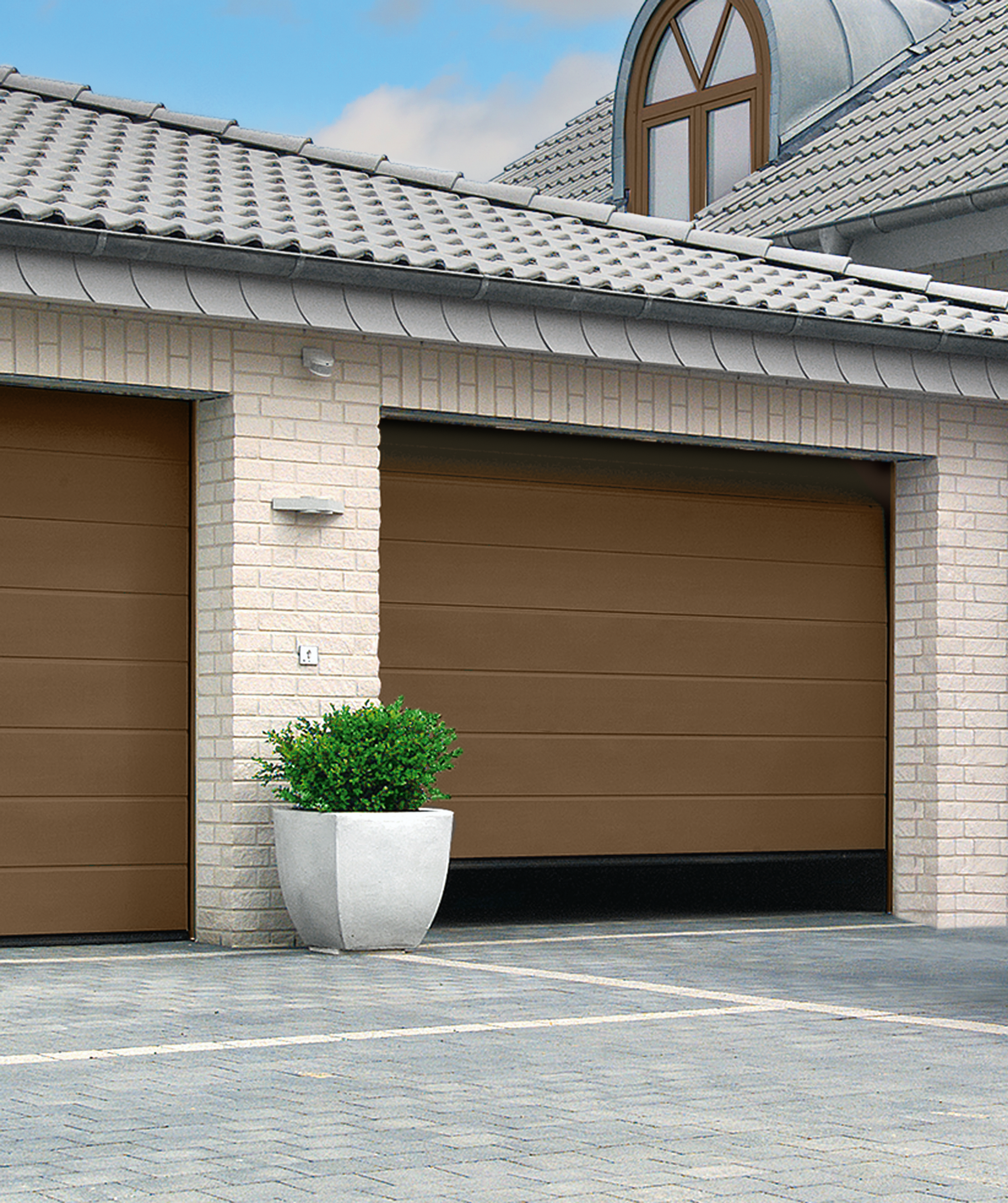 Brama garażowa segmentowa z napędem Isomatic 42 brązowa 2500x2125 mm - 2