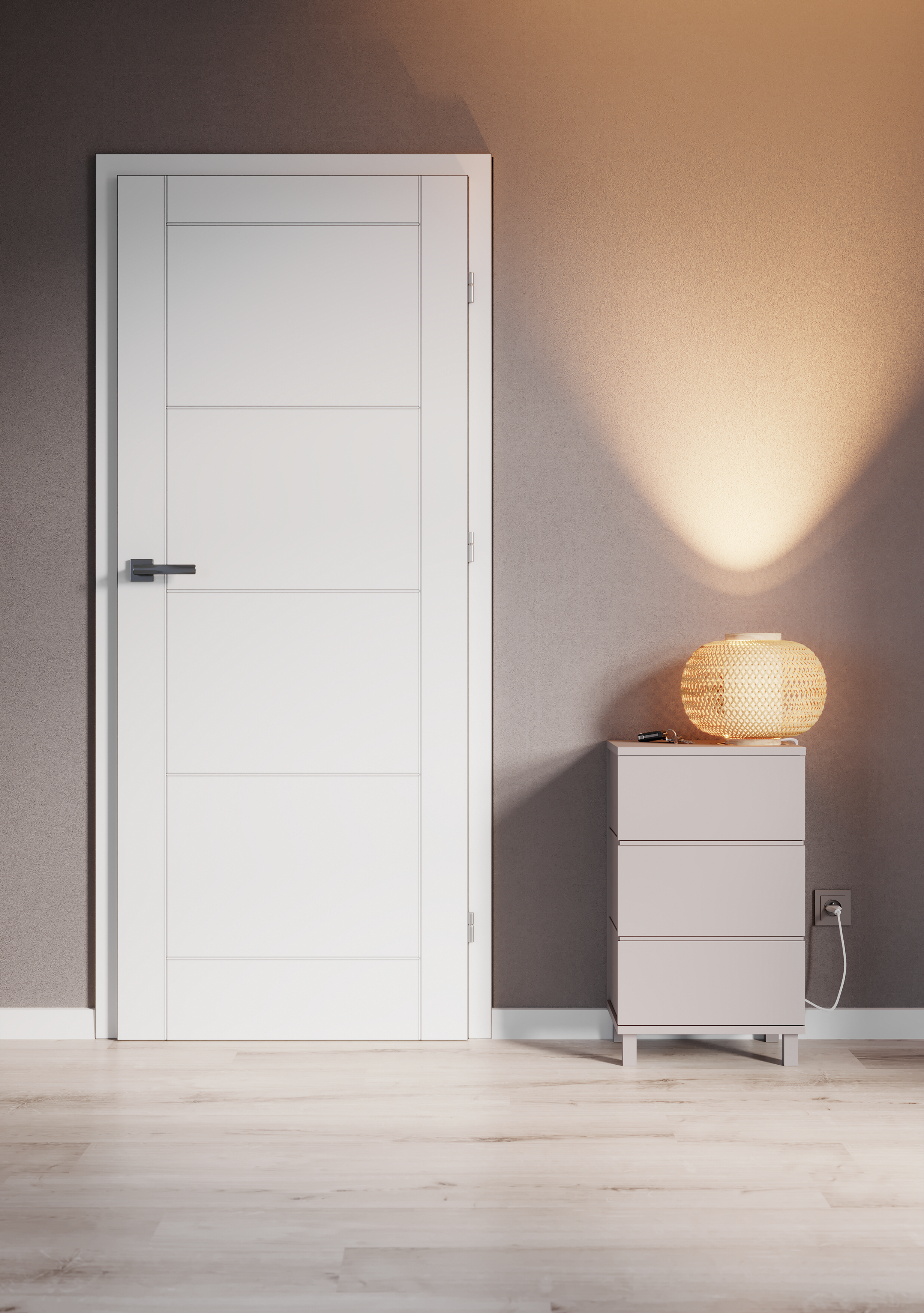 Drzwi wewnętrzne pełne Trim W 80 Prawe Białe - 4