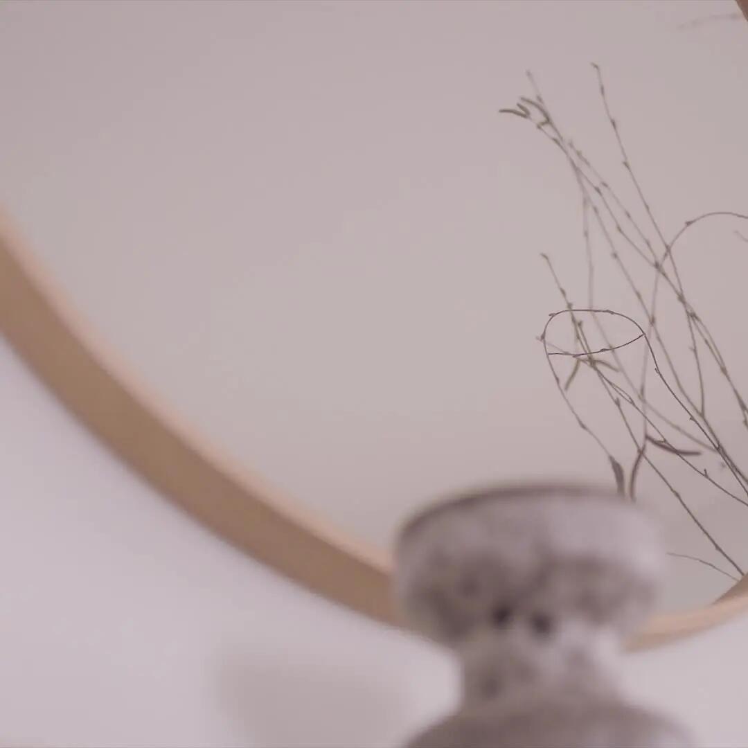 Miroir rond, bois naturel Nordik INSPIRE diam.62 cm - 12