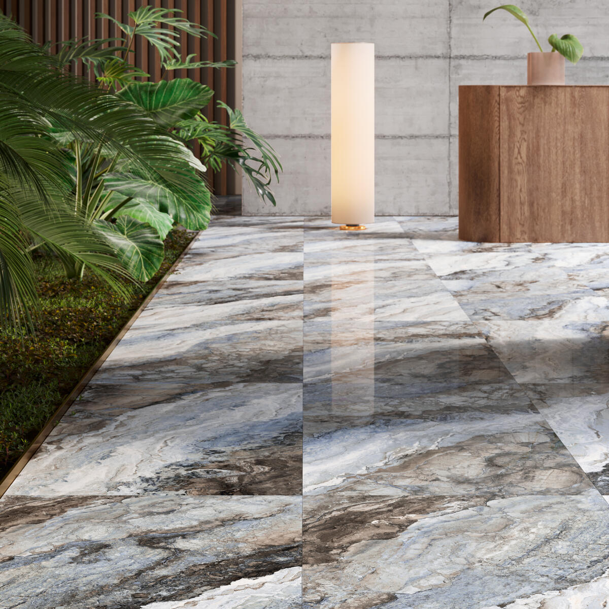 Carrelage sol effet marbre ocean Mystic l.60 x L.120 cm SANT'AGOSTINO - 2