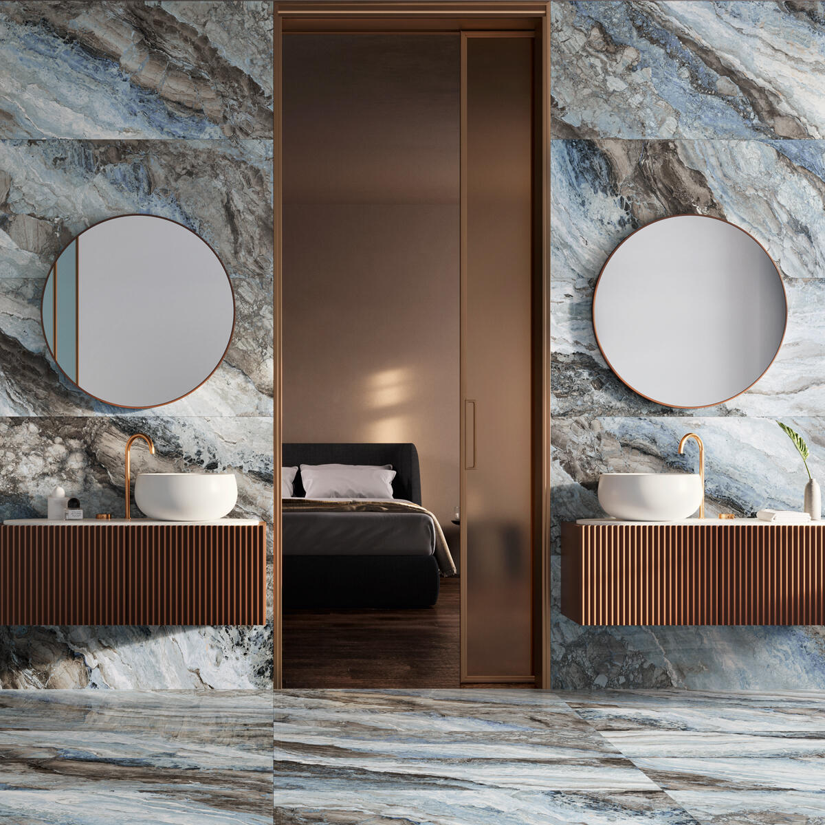 Carrelage sol intérieur effet marbre ocean Mystic l.120 x L.60 cm - 2