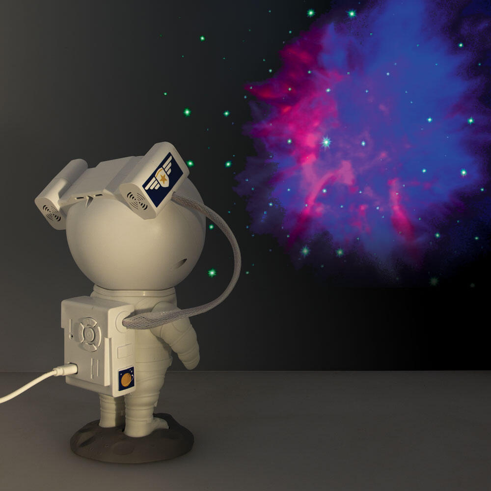 Lámpara de mesa sin cable LED con modo luz nocturna Robot Astronauta XANLITE con estructura blanca pantalla blanca color cambiante CCT 2500K- 6700K - 10