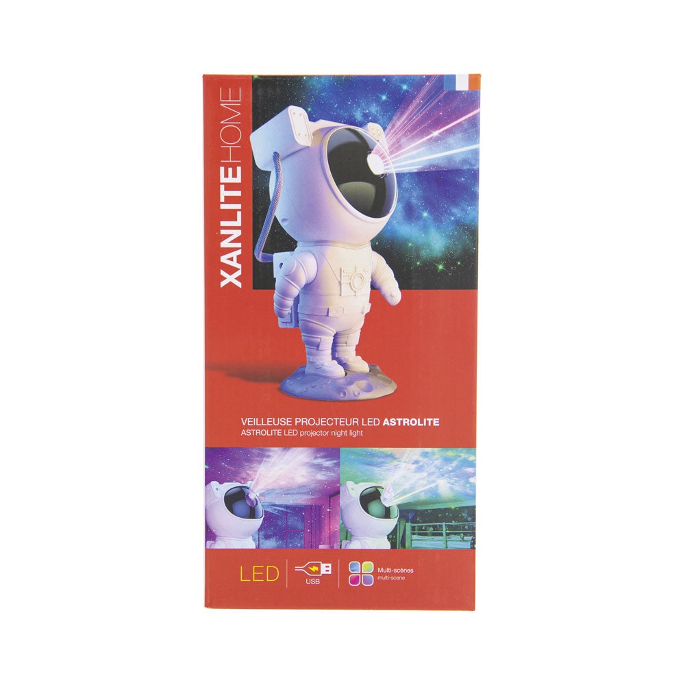 Lámpara de mesa sin cable LED con modo luz nocturna Robot Astronauta XANLITE con estructura blanca pantalla blanca color cambiante CCT 2500K- 6700K - 4