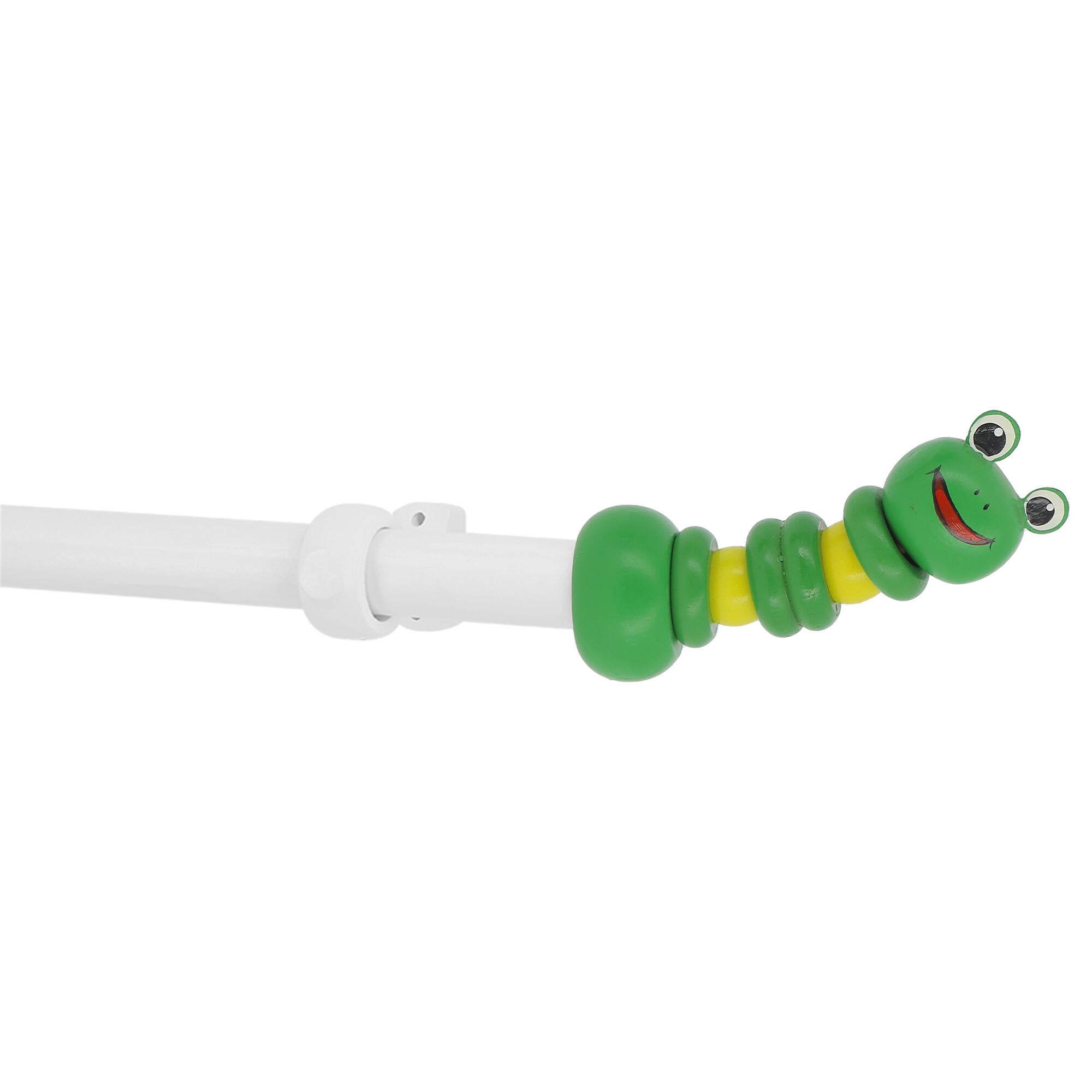 Kit de barra de cortina de madera rana 200 cm d28 mm blanco/verde