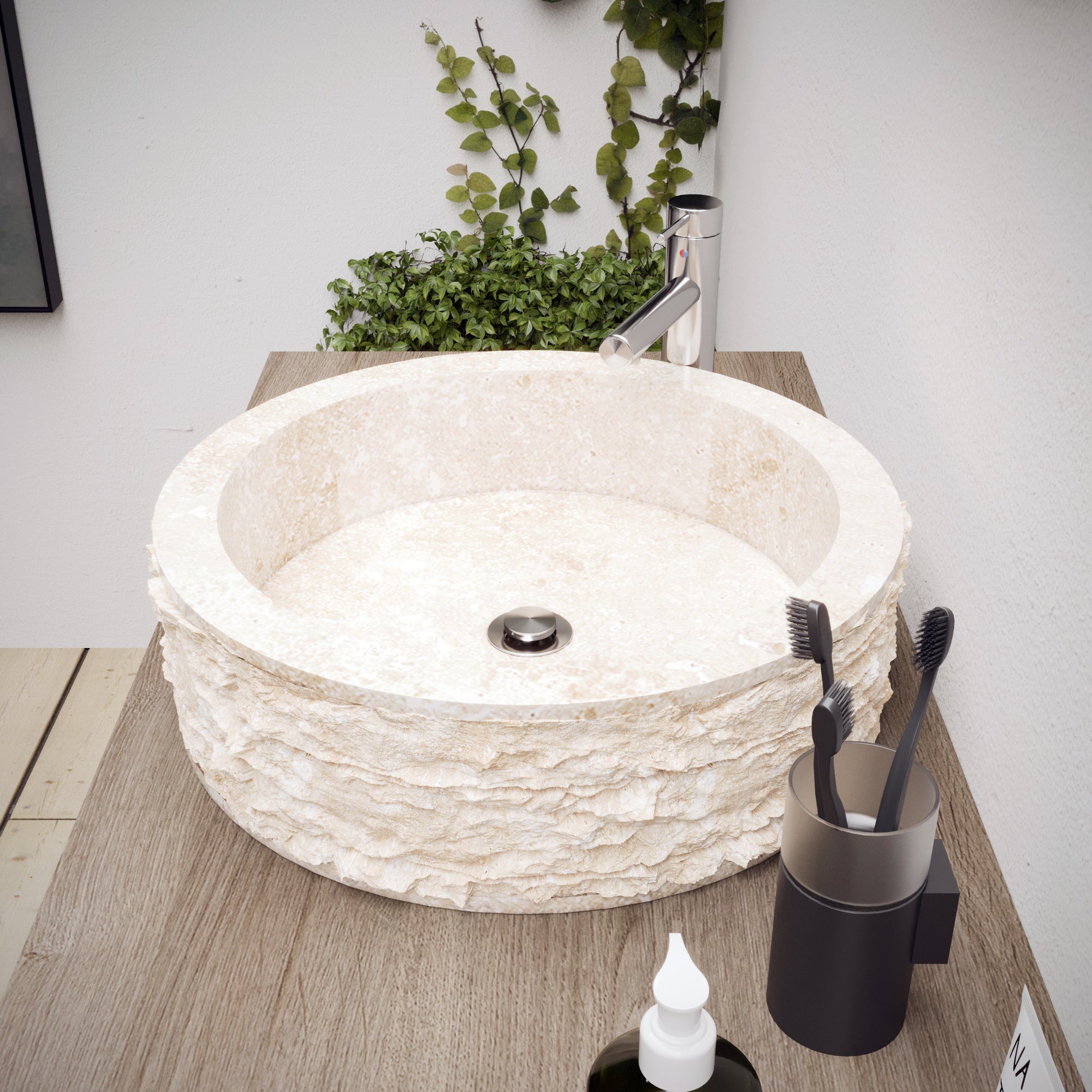 Lavatório Capri 40x40x15 cm mármore - 6