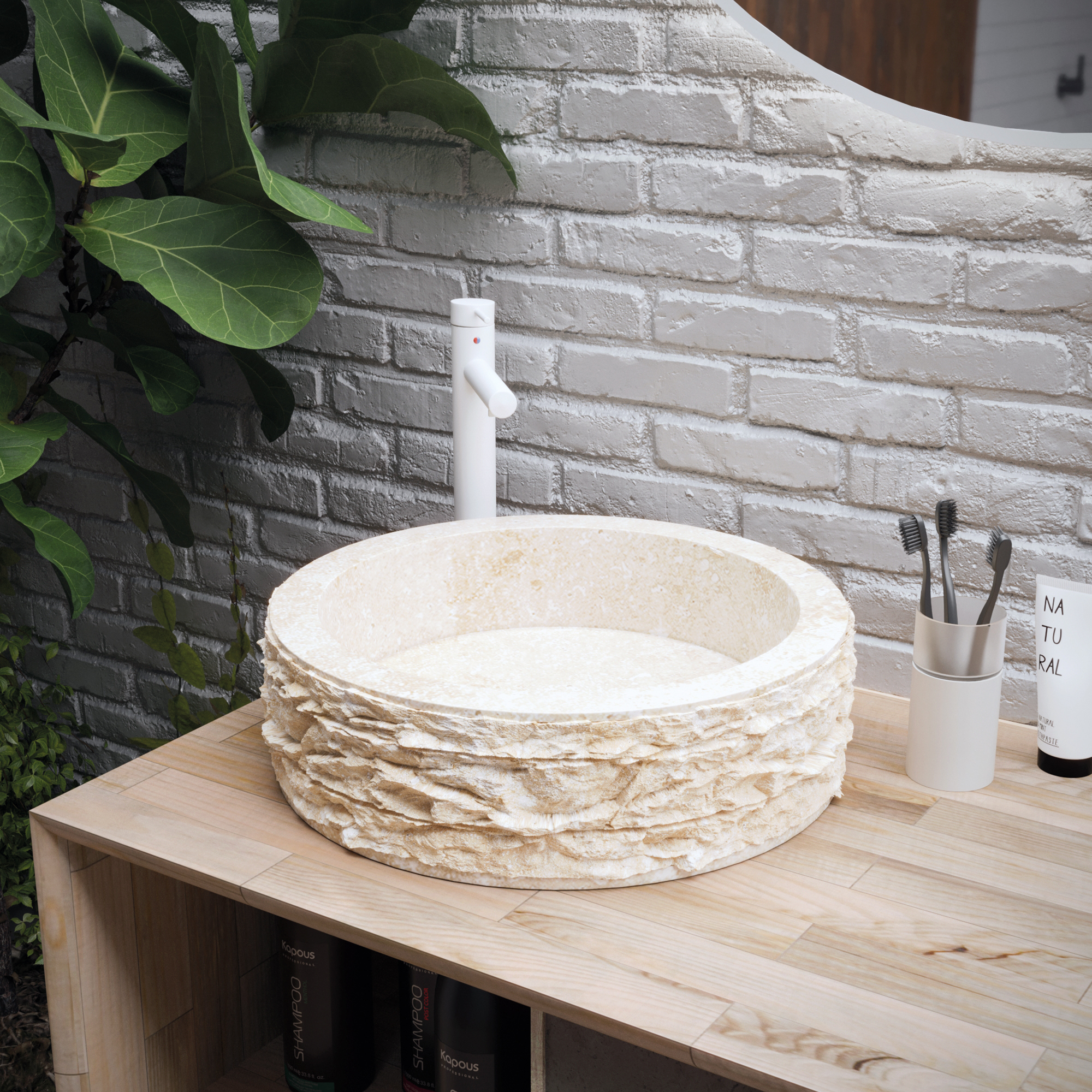 Lavatório Capri 40x40x15 cm mármore - 4