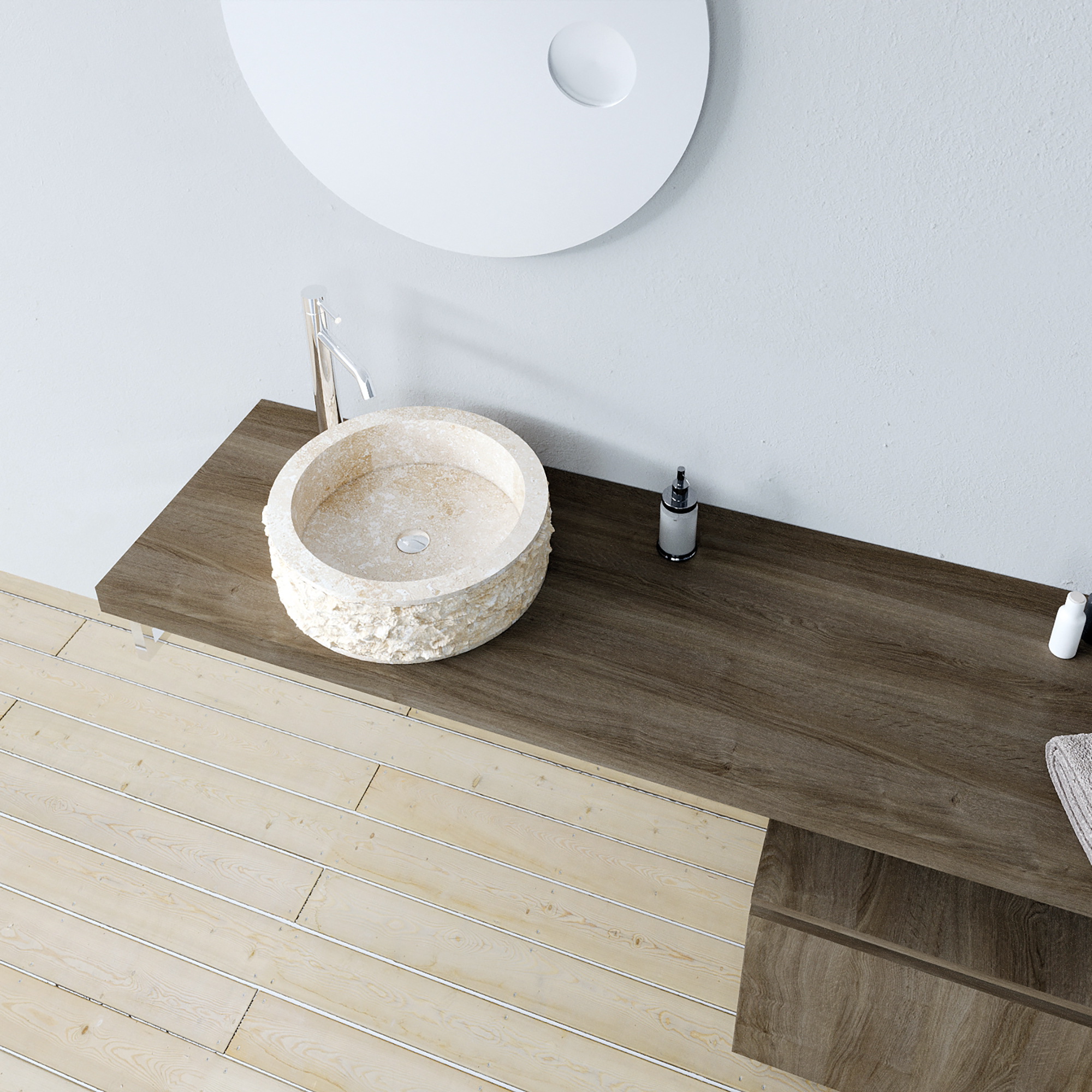 Lavatório Capri 40x40x15 cm mármore - 3