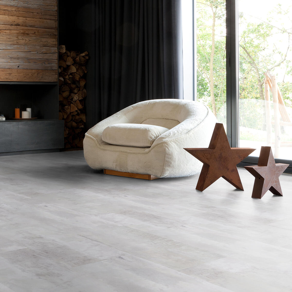 Loseta vinílica PVC clic forte SENSO CLIC 3 efecto hormigón gris claro GERFLOR GOTHA CLEAR - 2