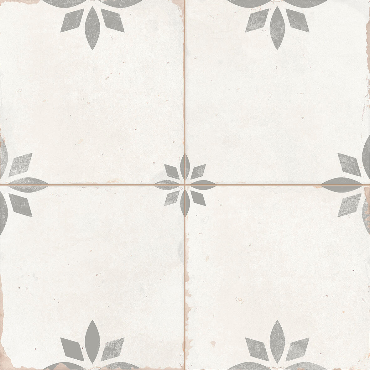 Suelo/azulejo porcelánico savannah efecto hidráulico silver 45.2x45.2cm